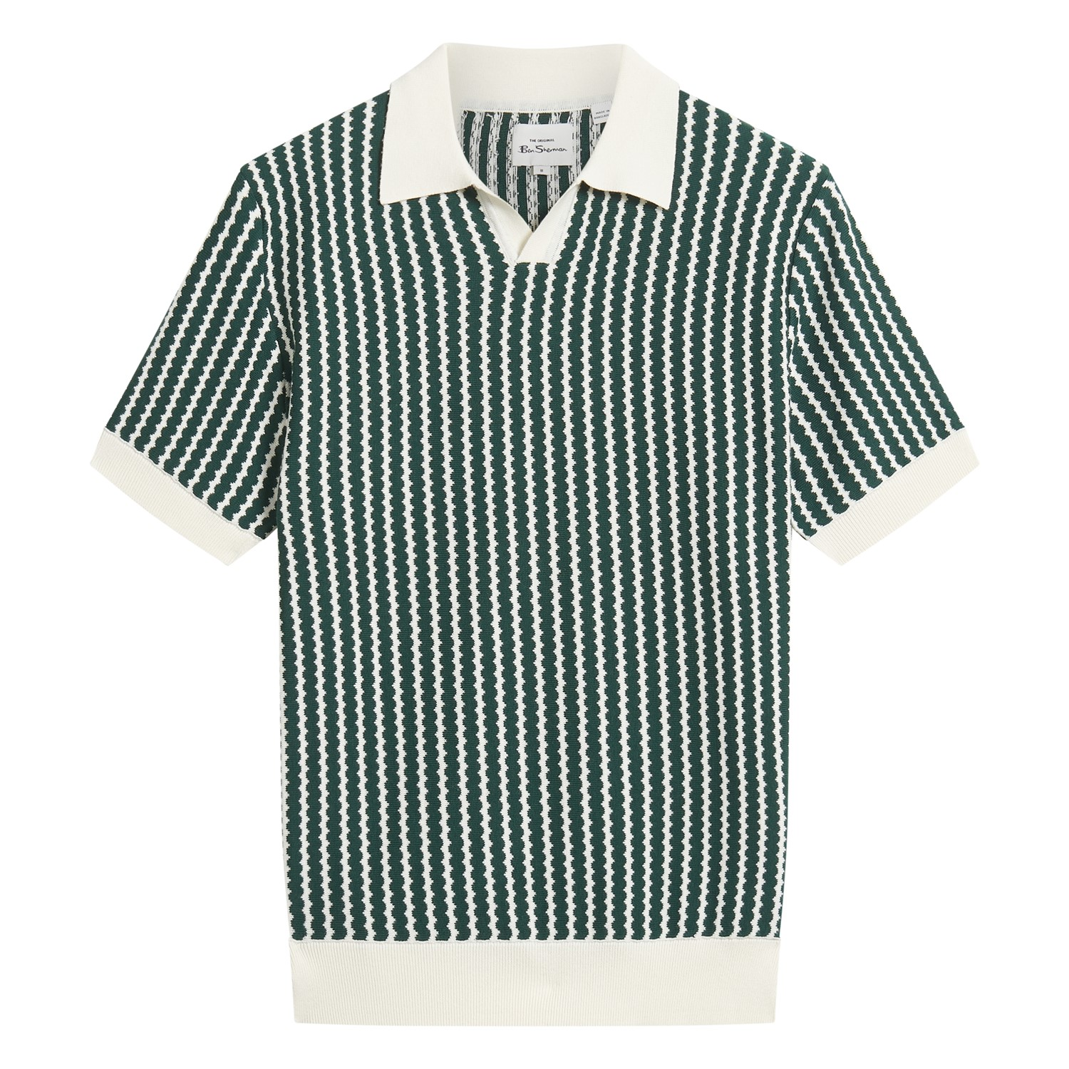 Ben Sherman Wave Knit Polo Shirt Green