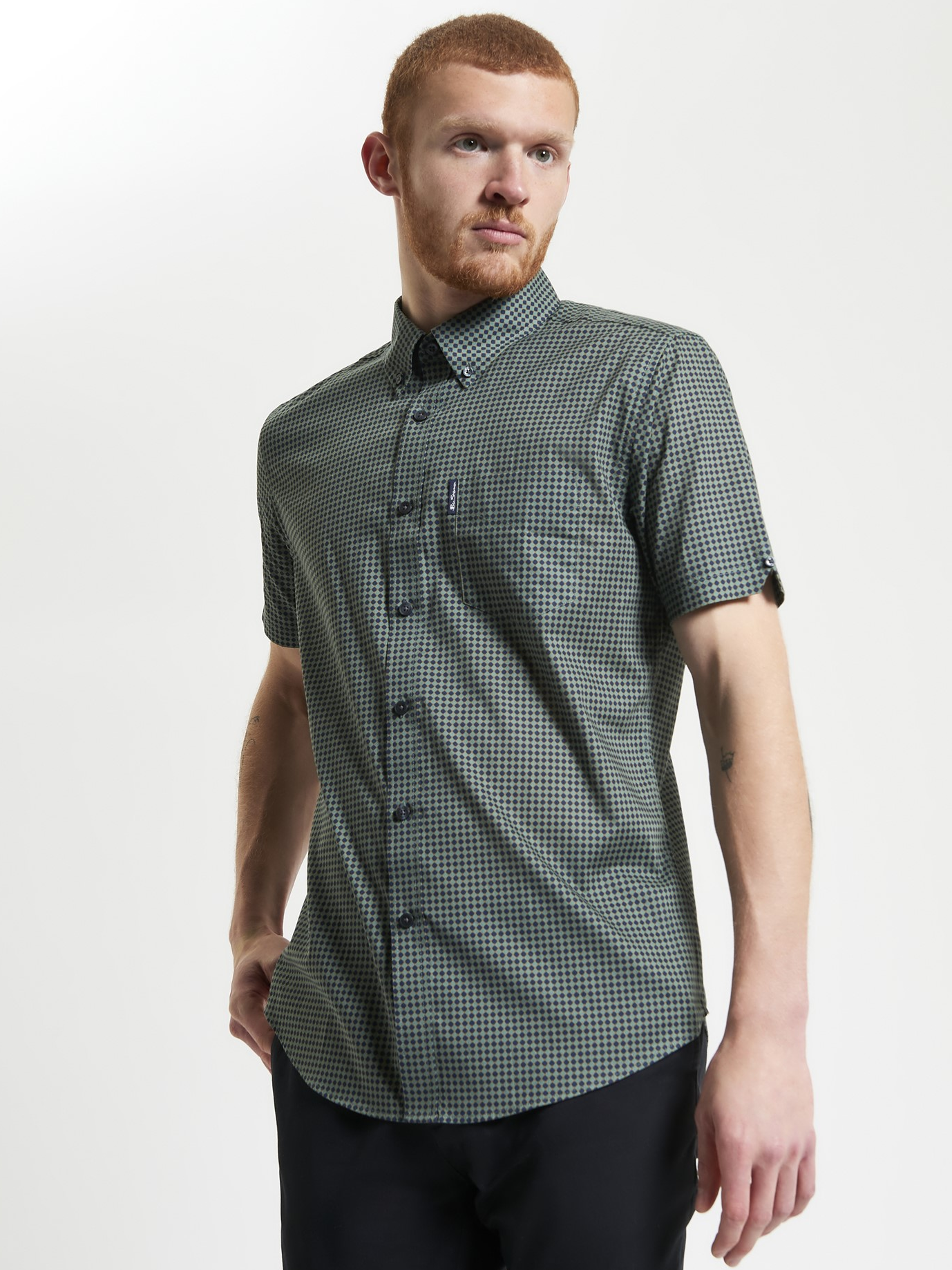 Ben Sherman Geo Print Shirt Green