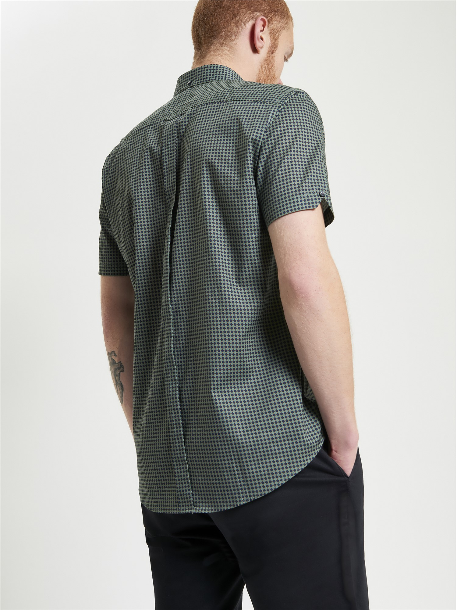 Ben Sherman Geo Print Shirt Green