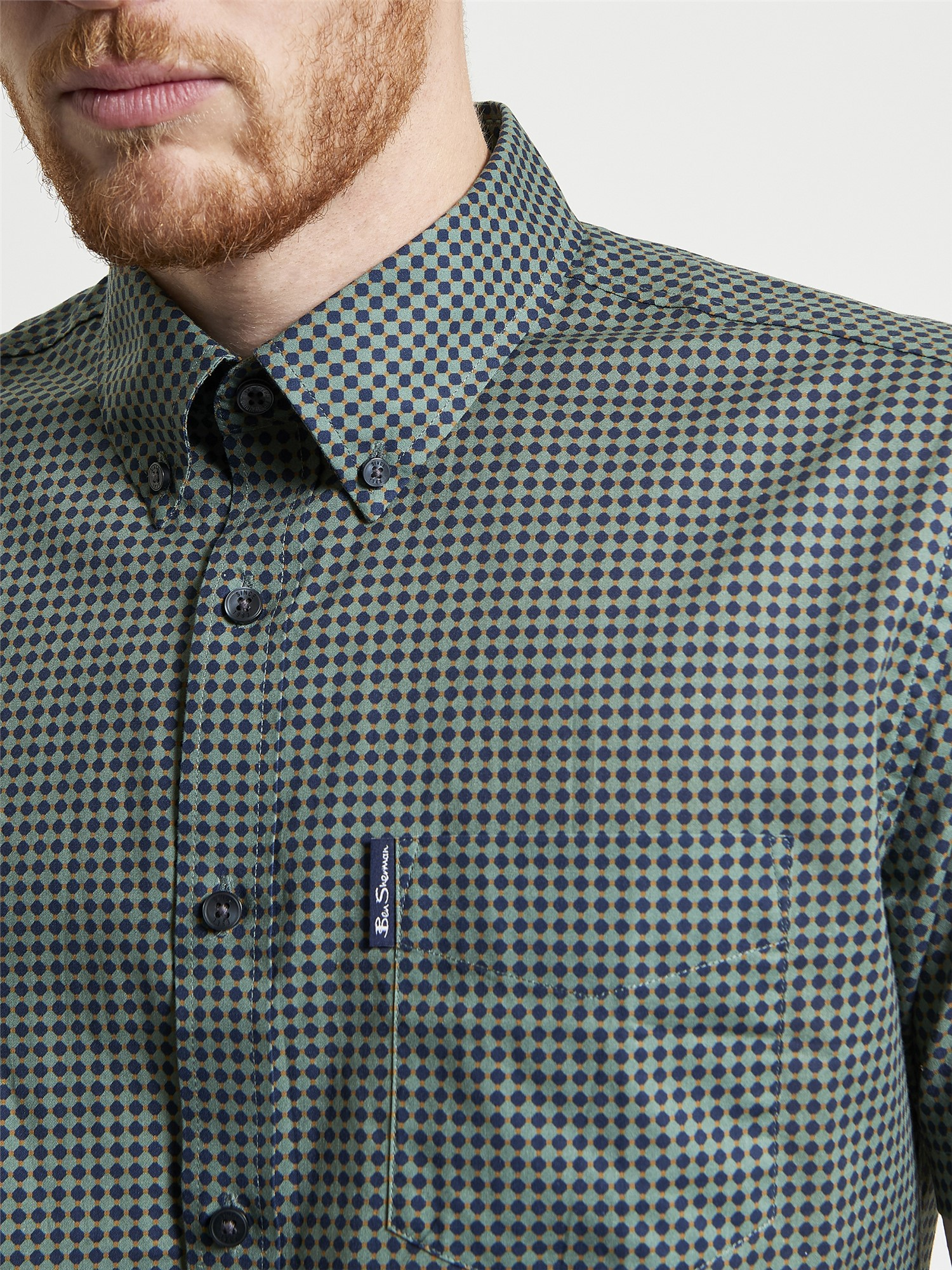 Ben Sherman Geo Print Shirt Green