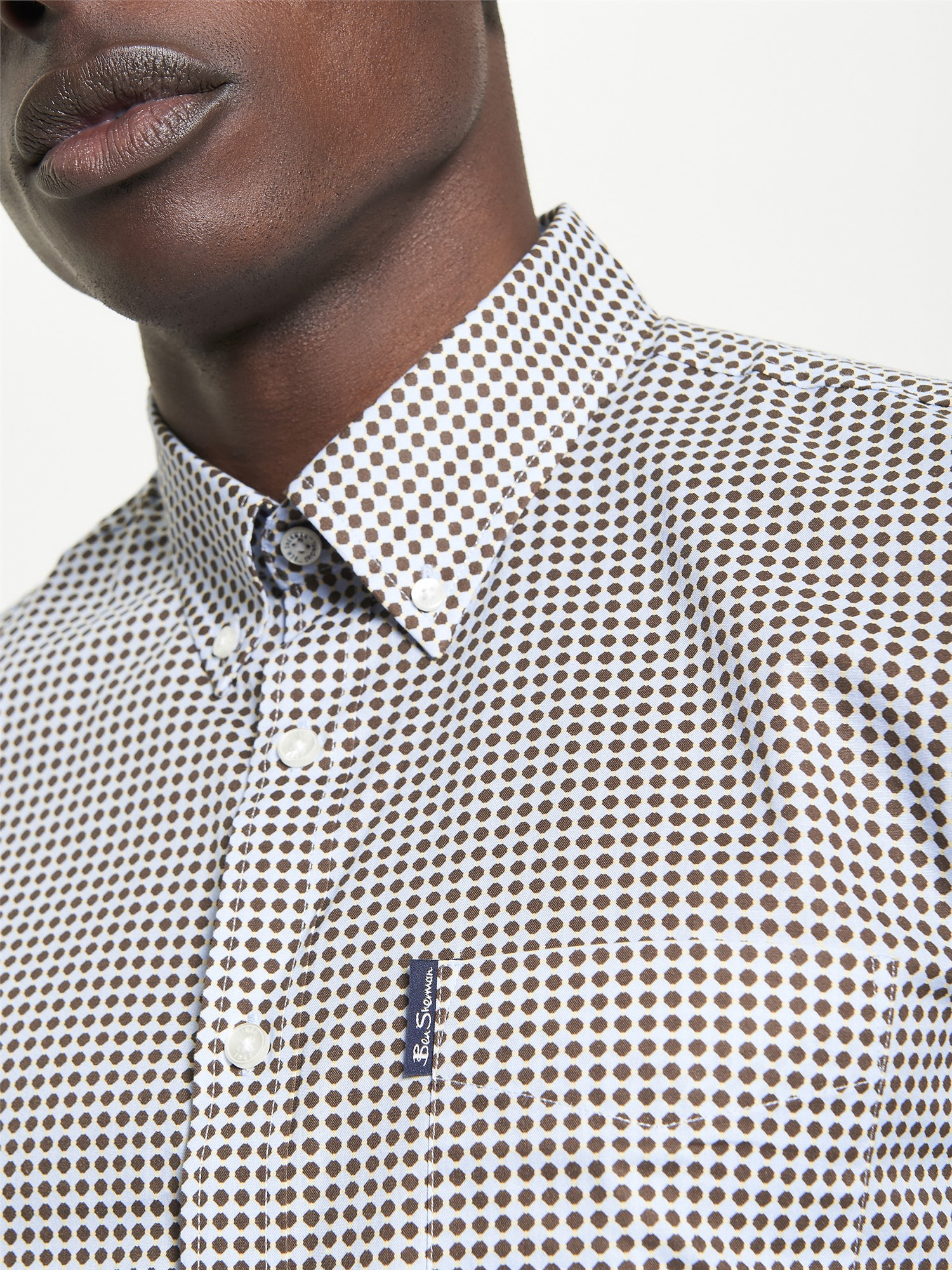 Ben Sherman Geo Print Shirt Sky