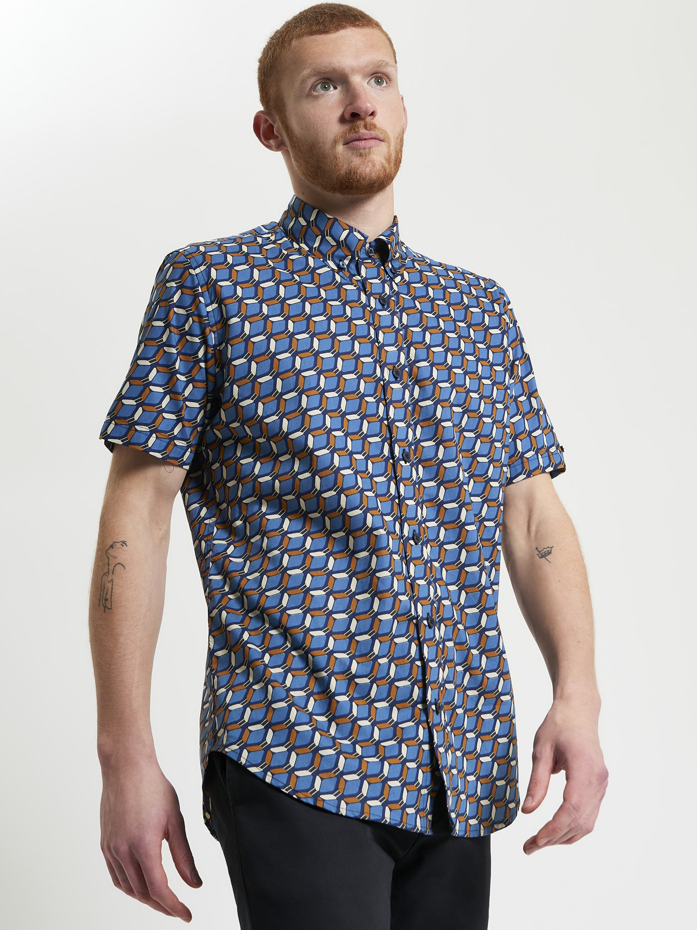Ben Sherman Retro Geo Shirt Navy