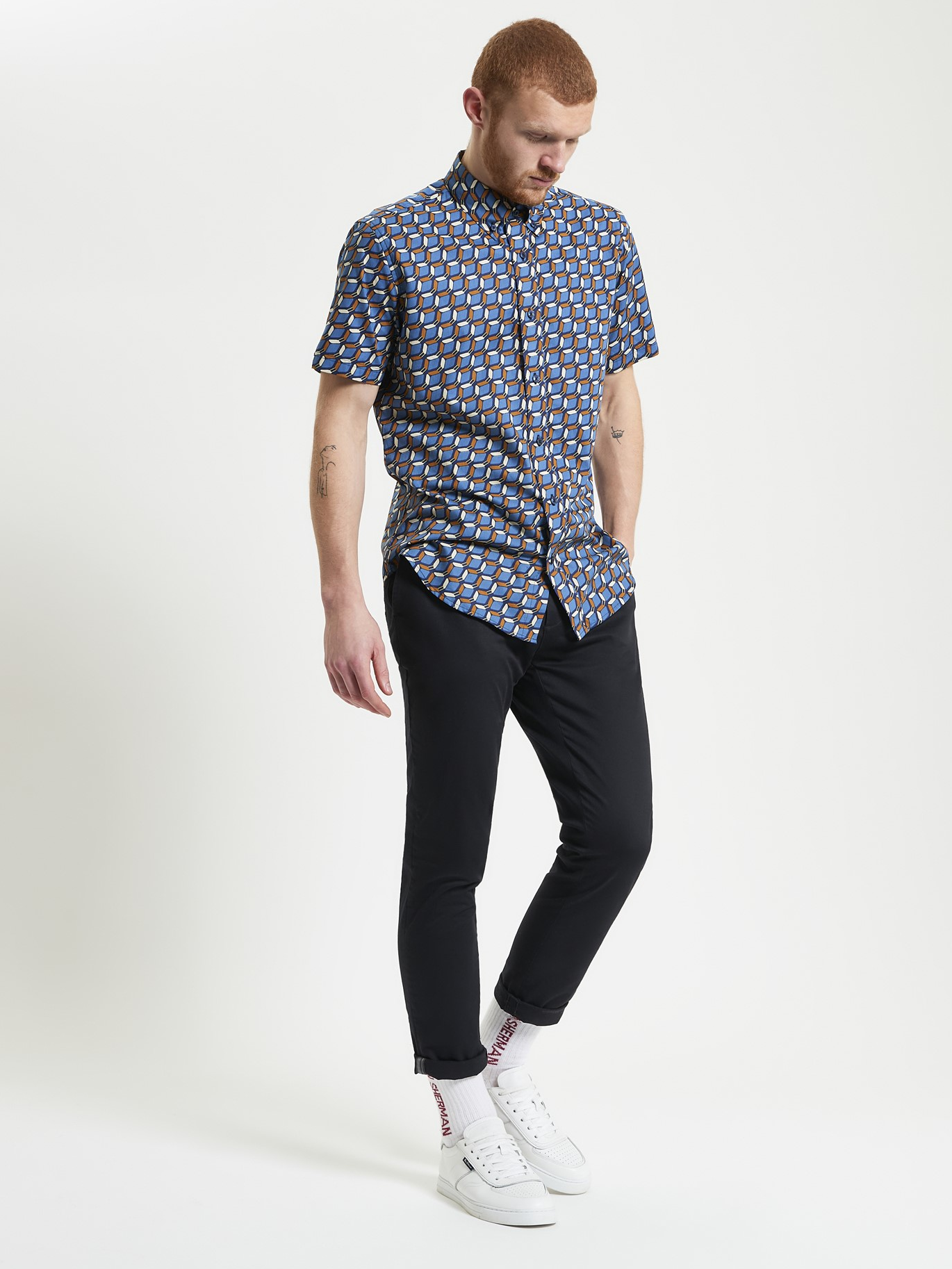 Ben Sherman Retro Geo Shirt Navy