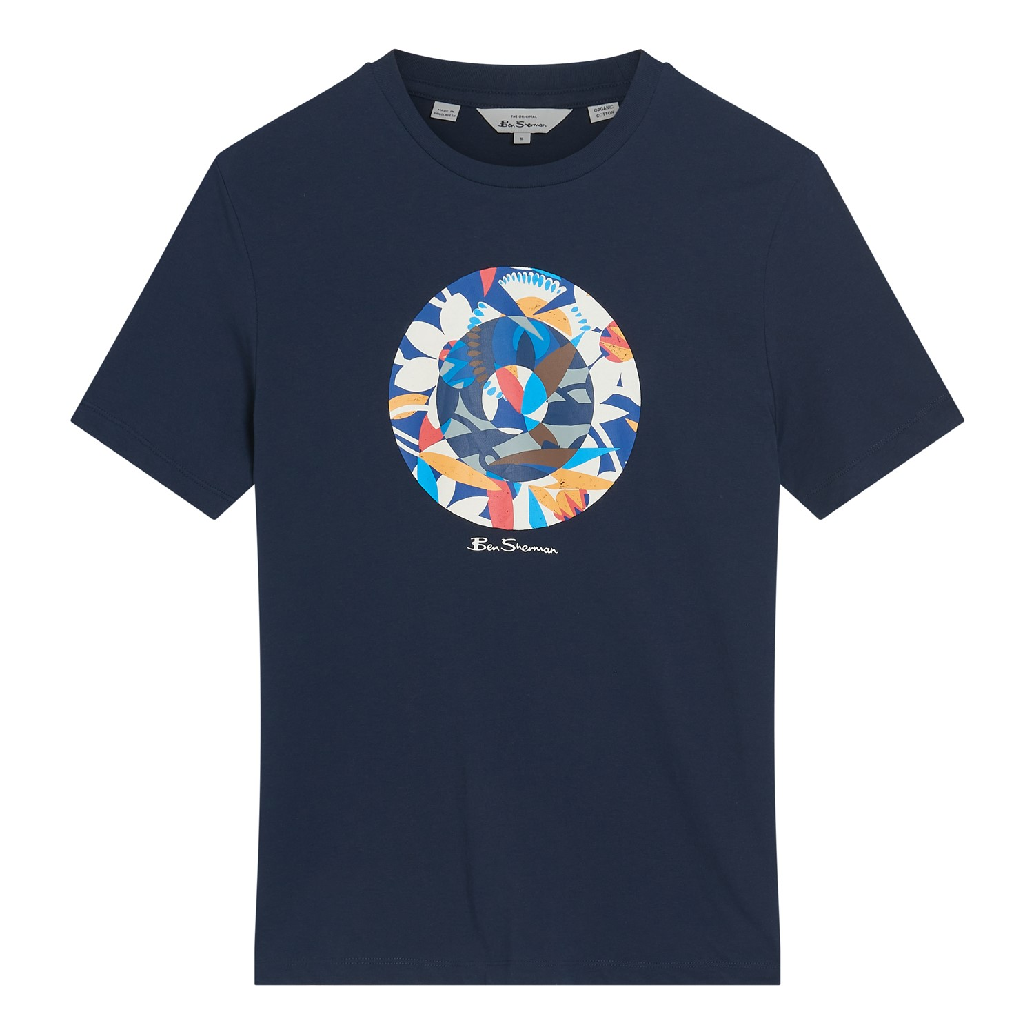 Ben Sherman Tropical Target T-Shirt Navy