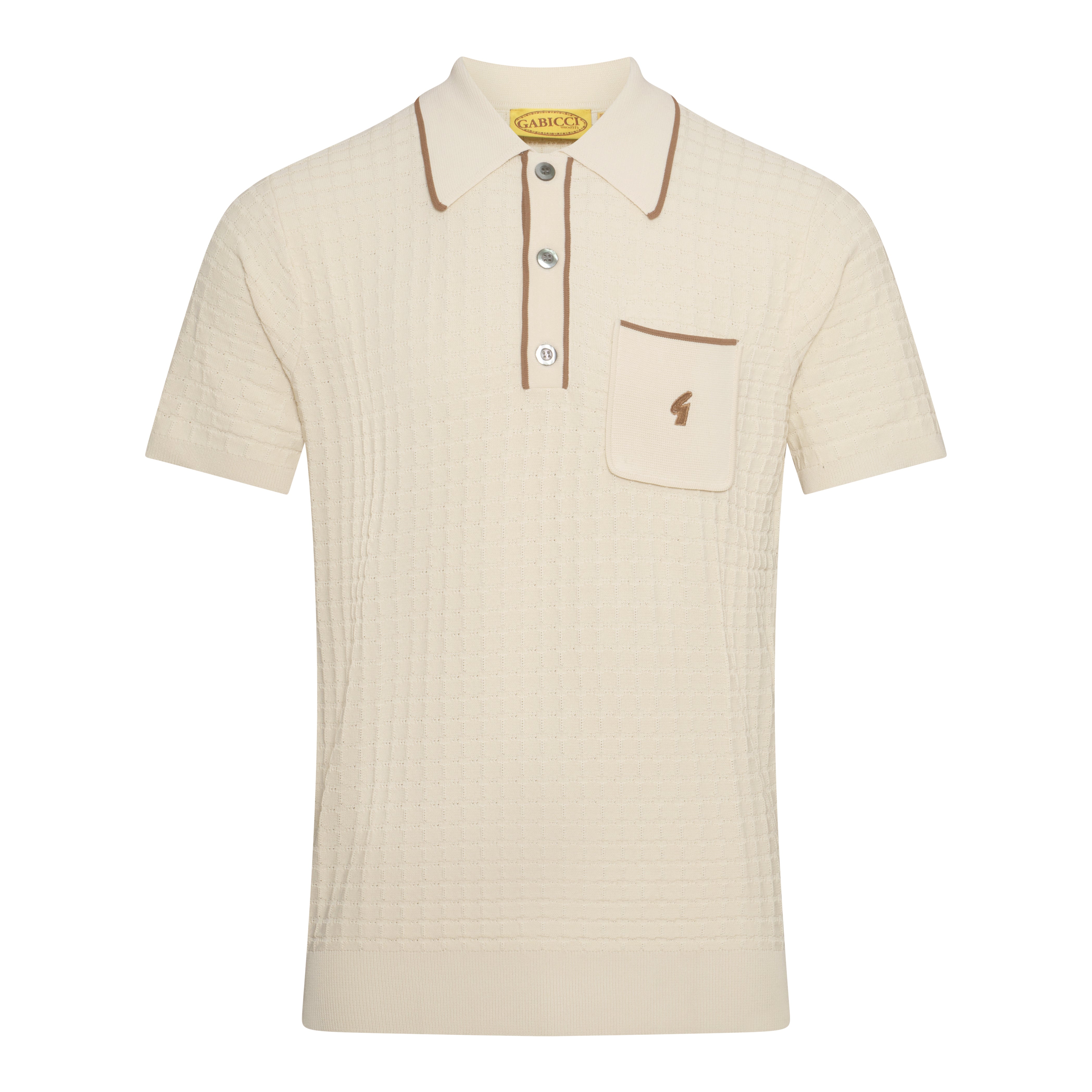 Gabicci Archive Roy Knit Polo Beige
