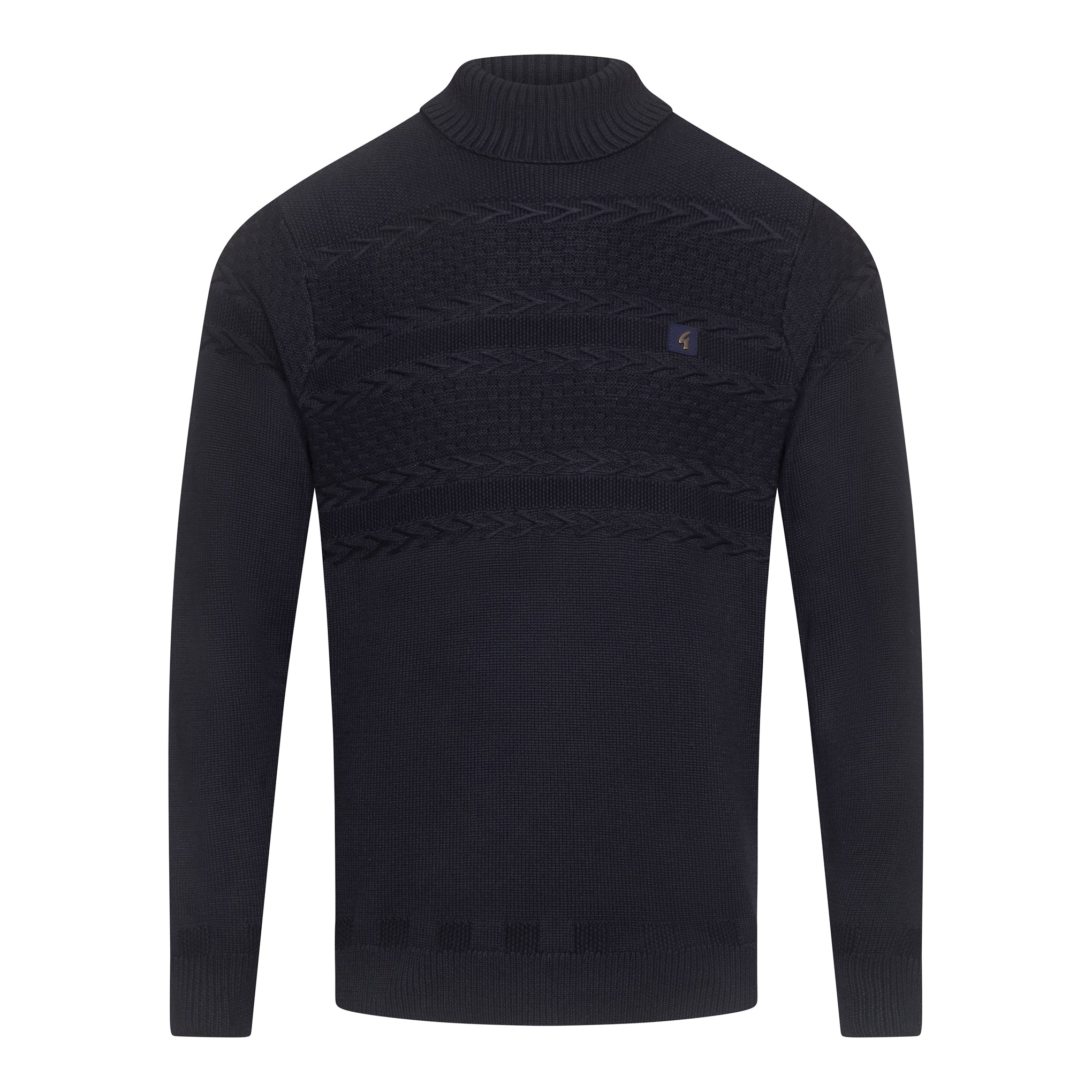 Gabicci Vintage Emilio Knit Roll Neck Navy