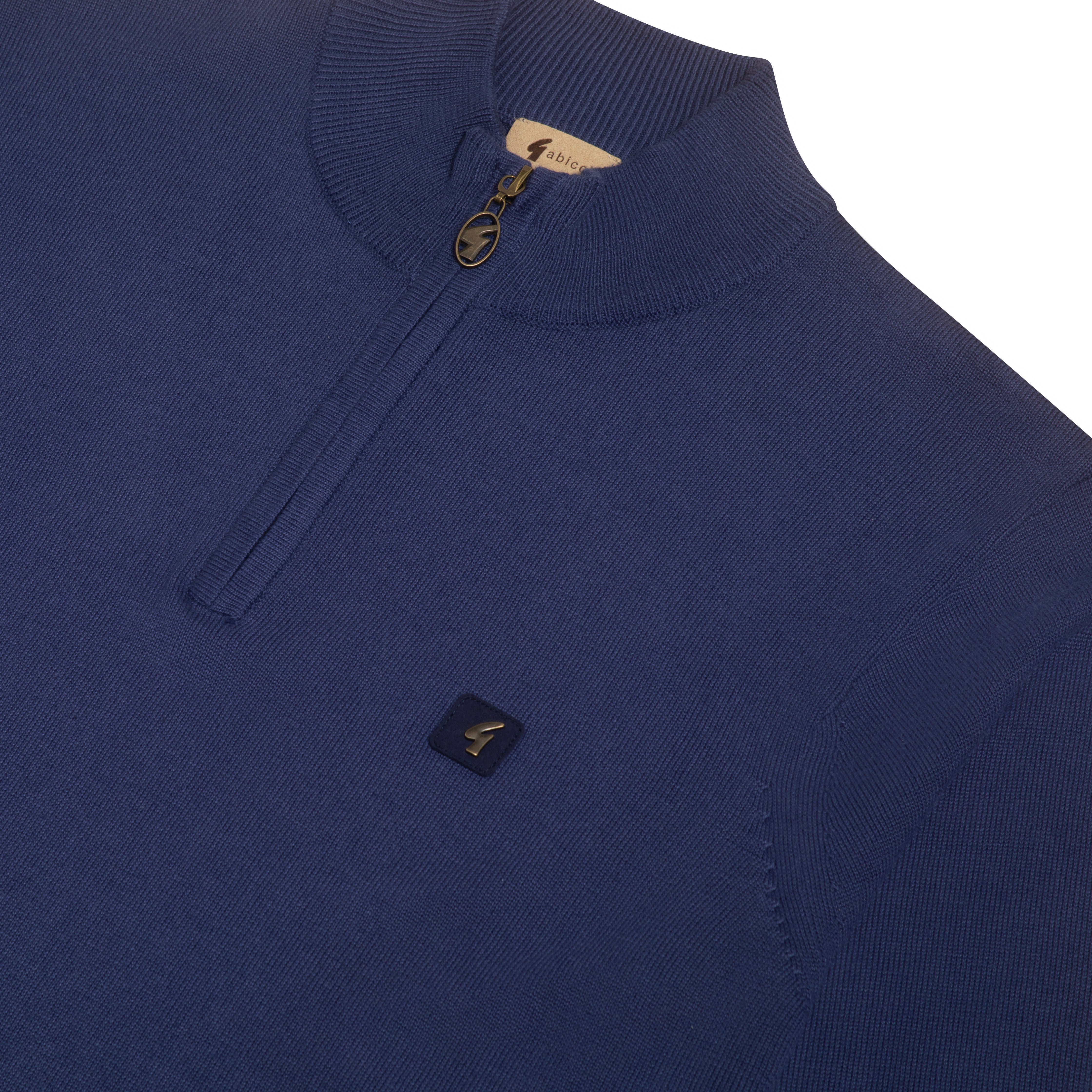 Gabicci Vintage Naxton Zip Sweater Blue