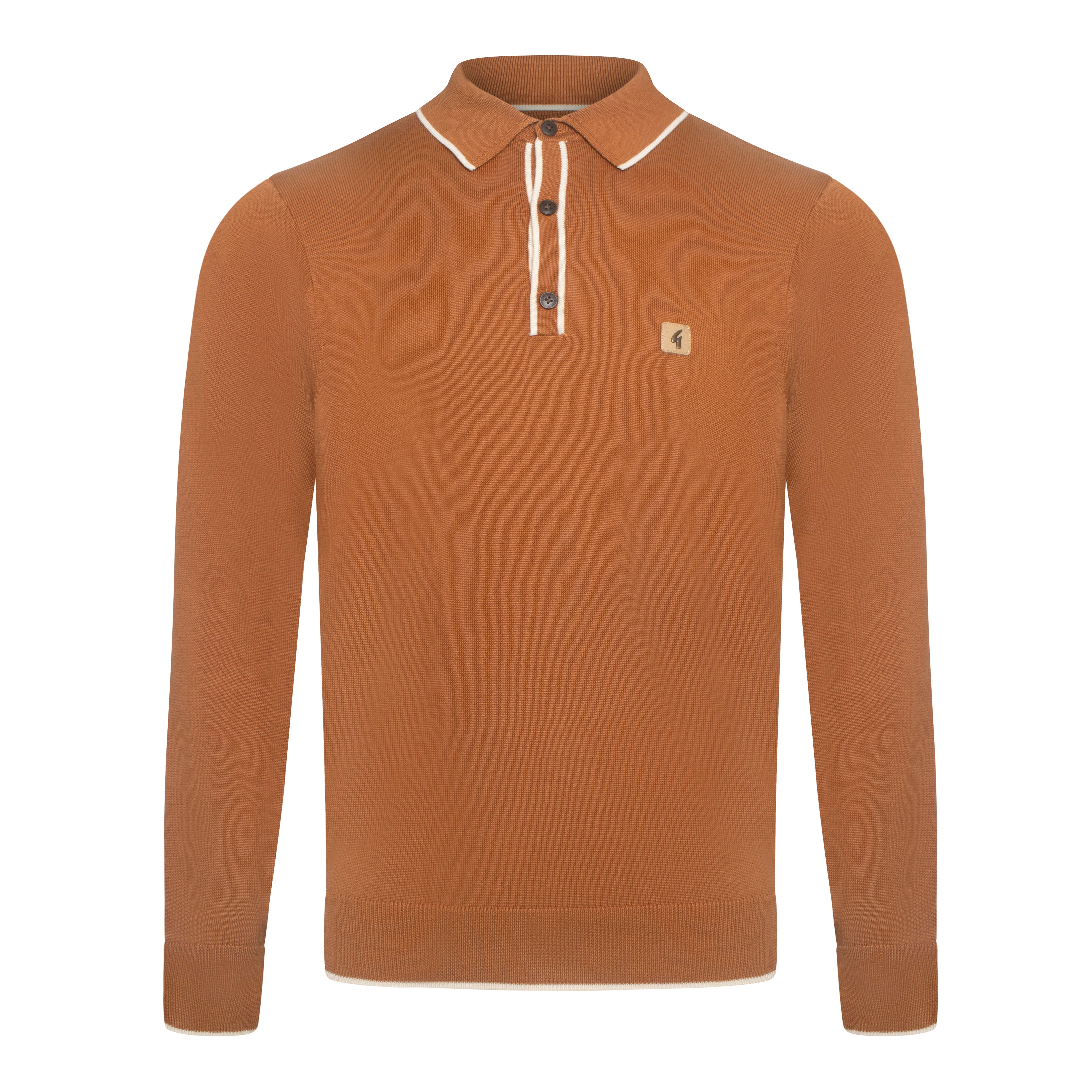 Gabicci Vintage Lineker Knit Polo Brown