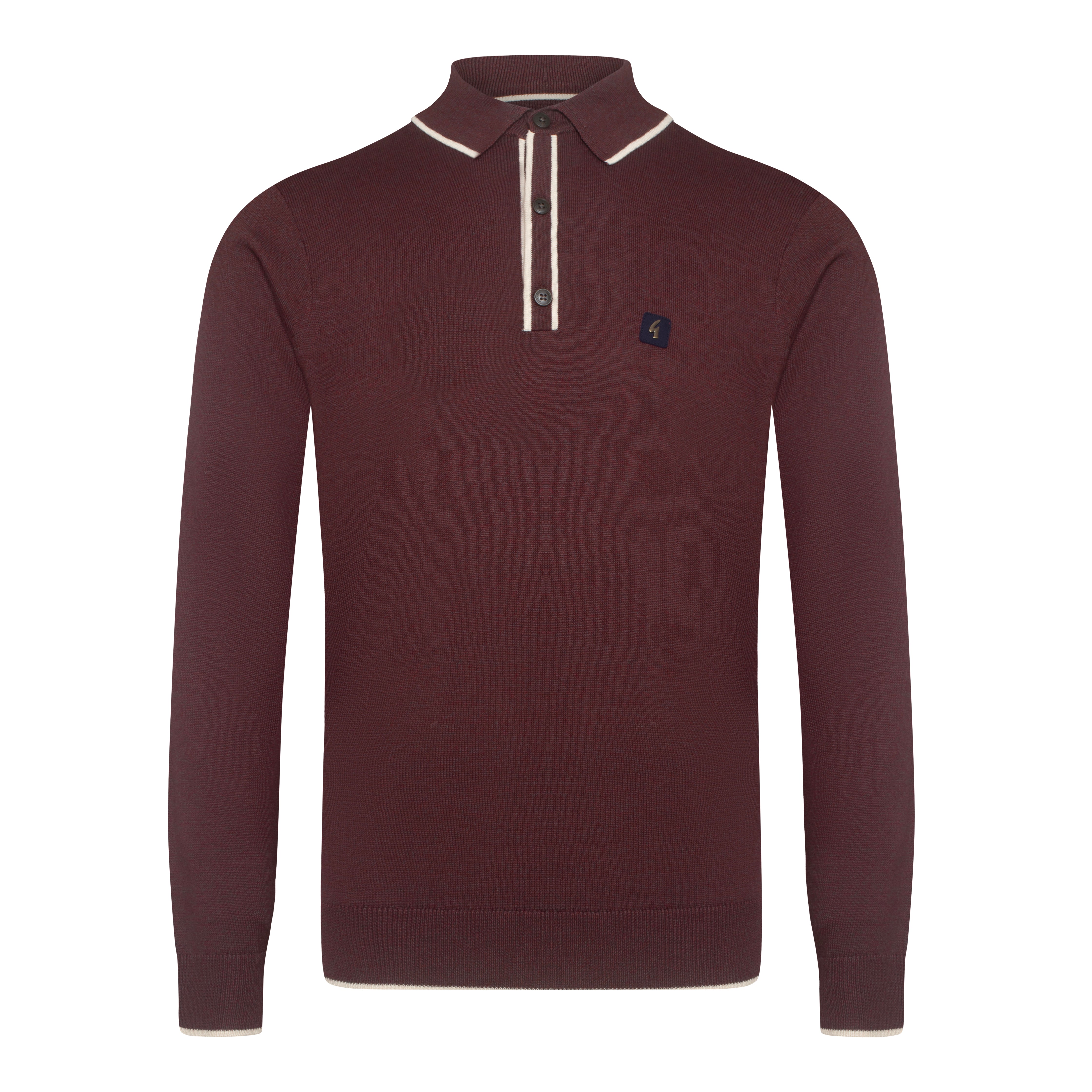 Gabicci Vintage Lineker Knit Polo Berry
