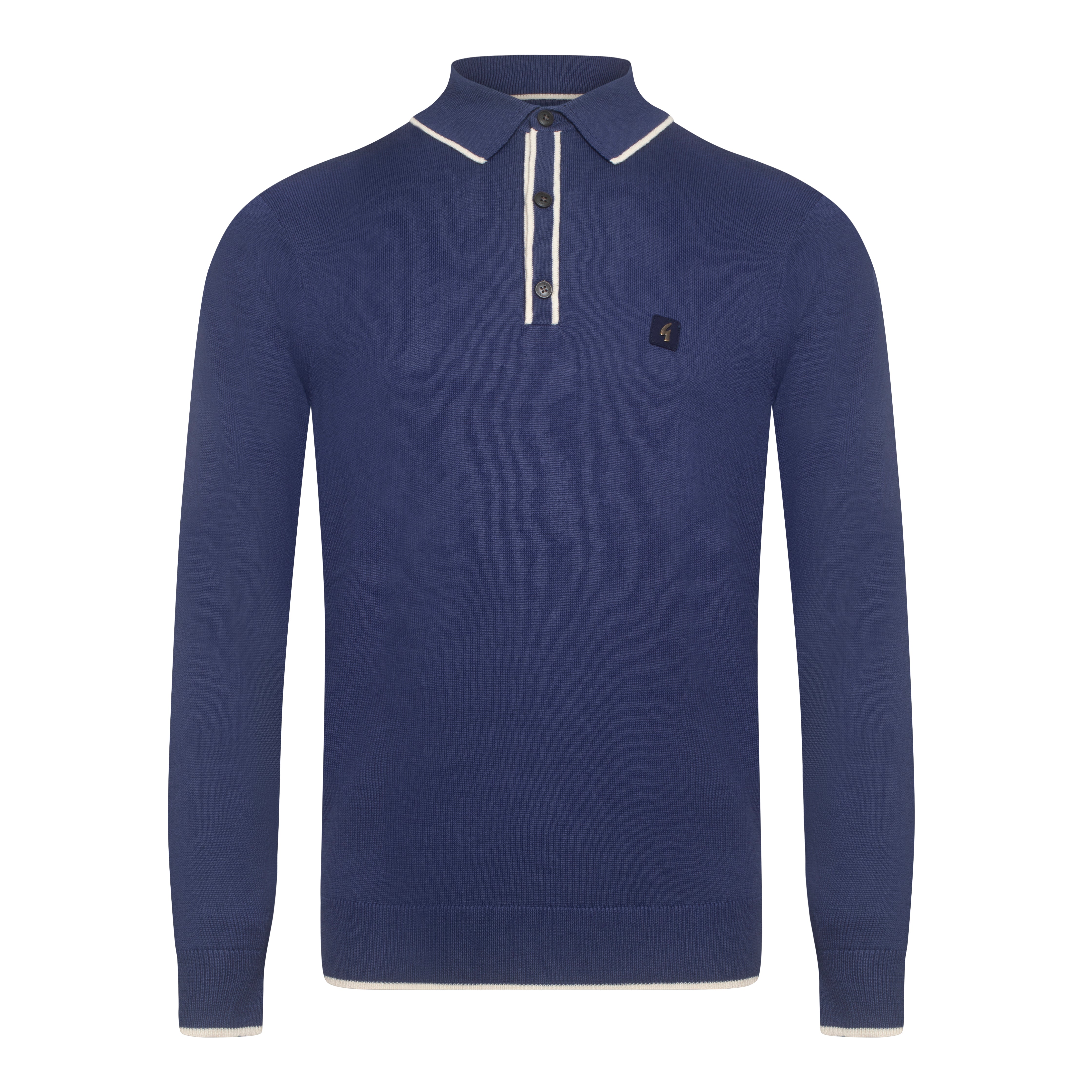 Gabicci Vintage Lineker Knit Polo Blue