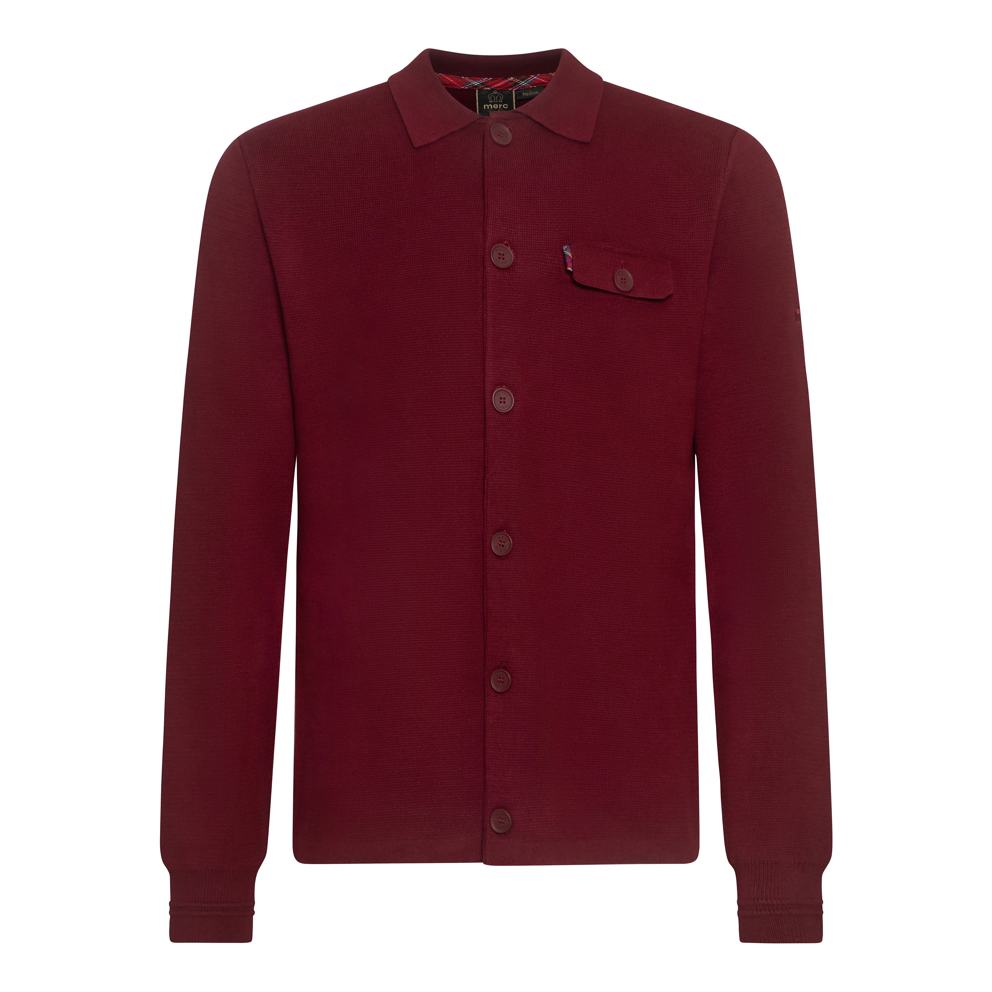 Merc London Rathbone Knit Shirt Wine