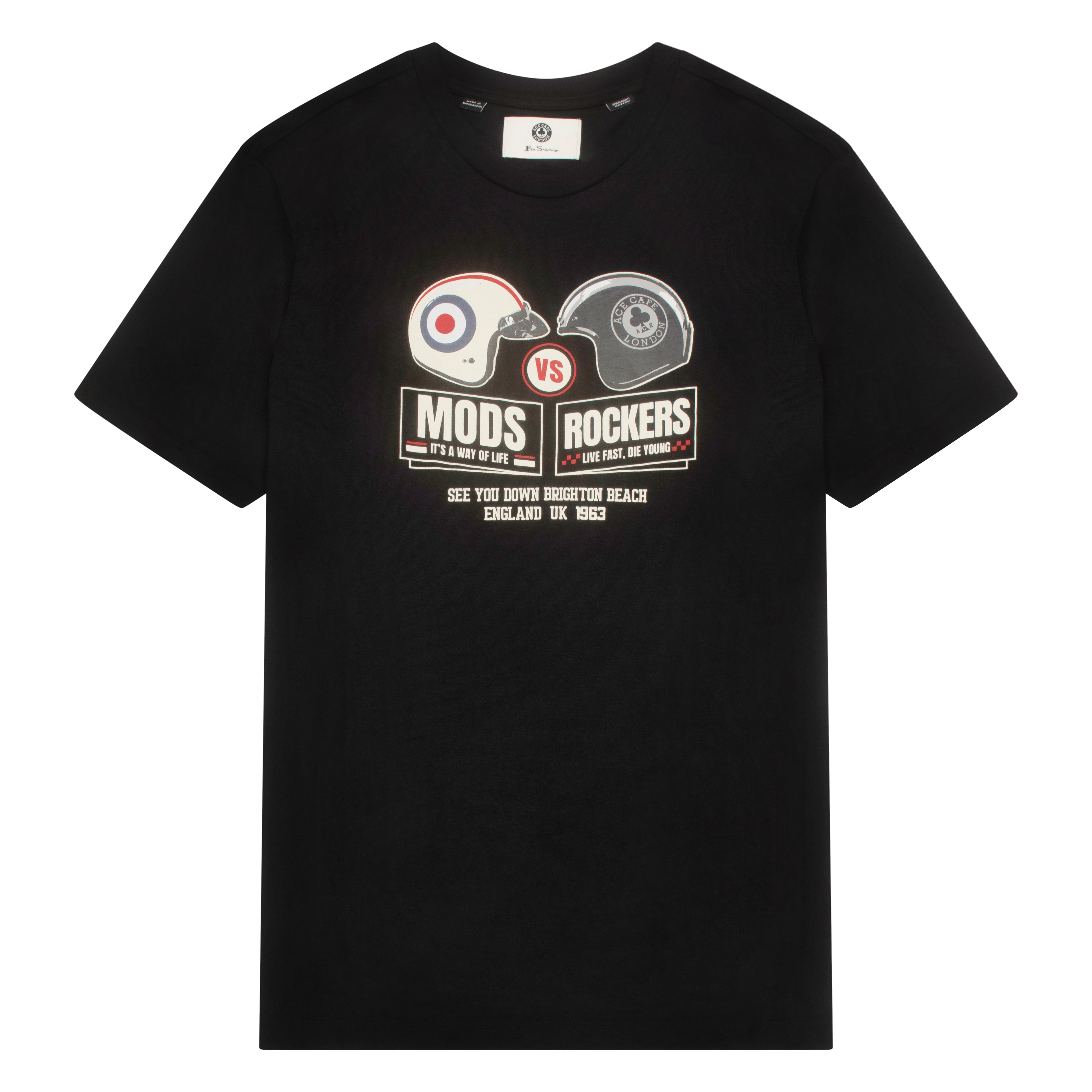 Ben Sherman Mods vs Rockers T-Shirt - Black - Men