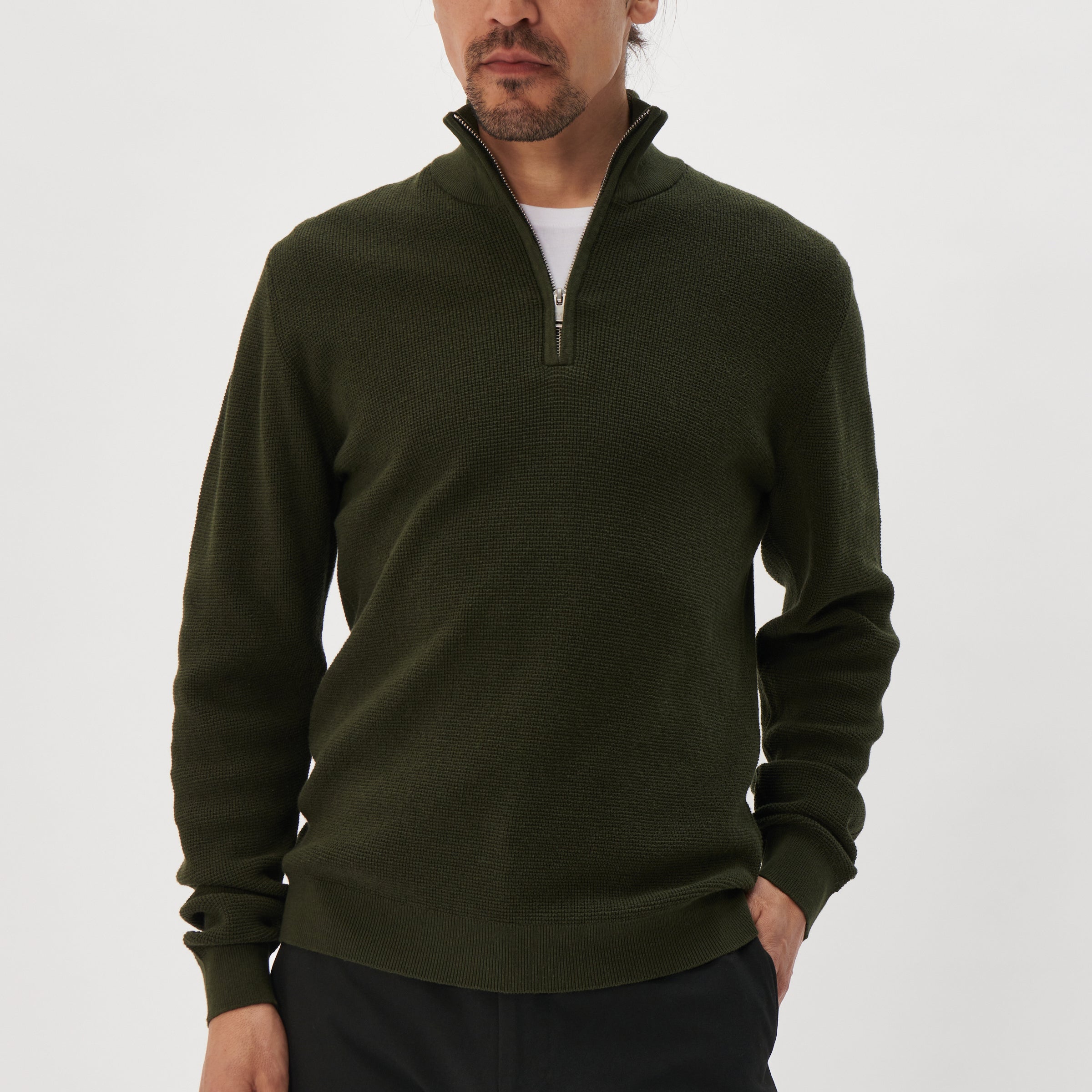 Matinique Lagoon Textured Knit Sweater Forest