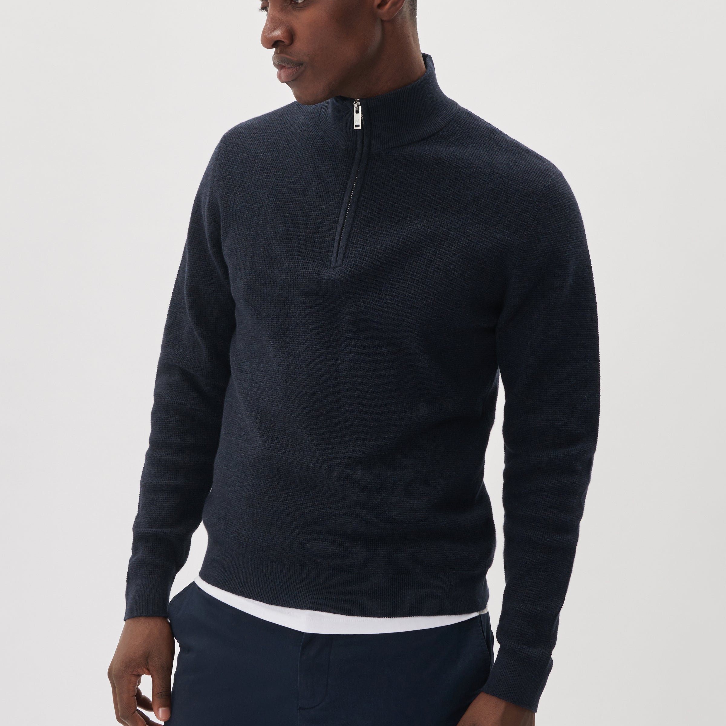 Matinique Lagoon Textured Knit Sweater Navy