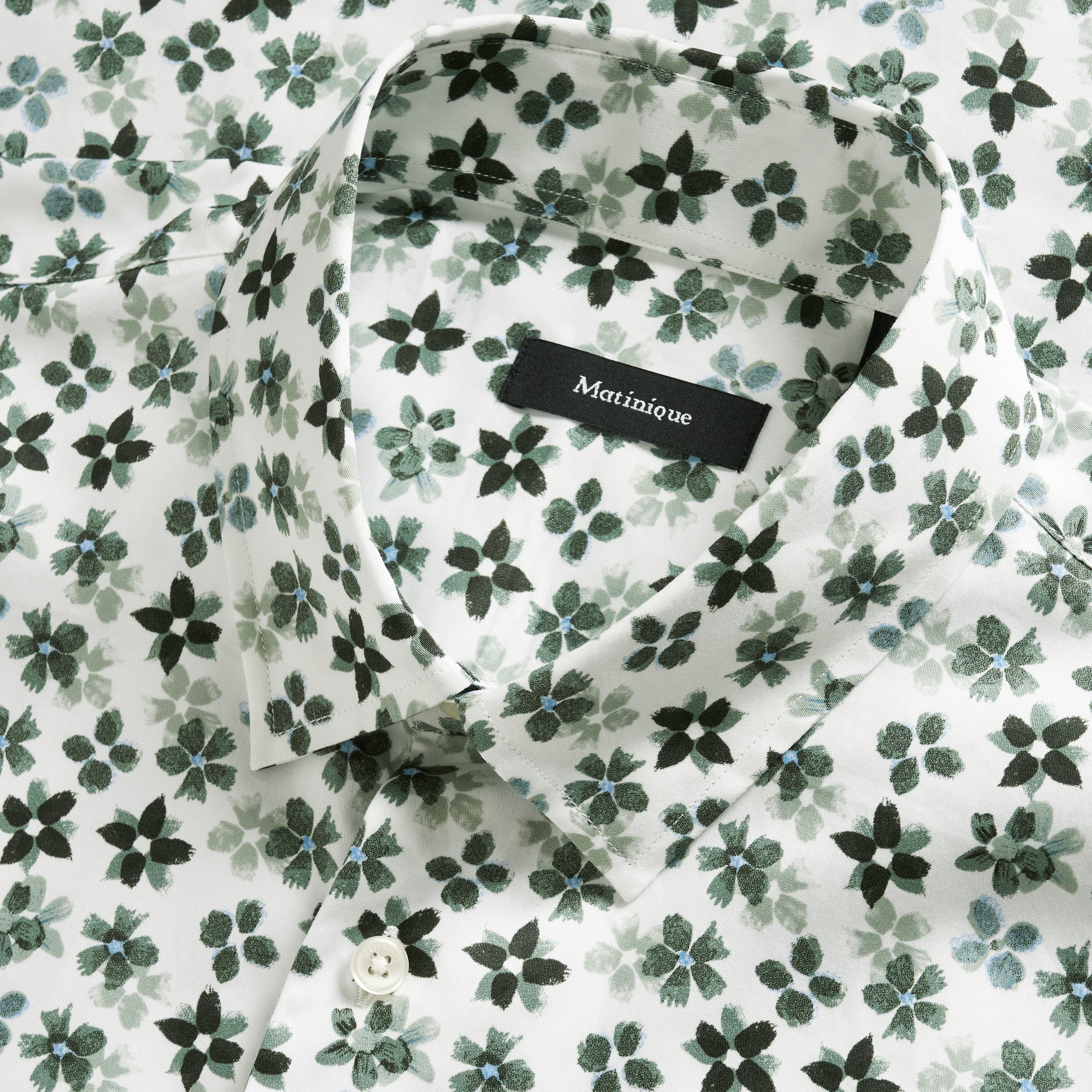 Matinique Floral Print Shirt Green