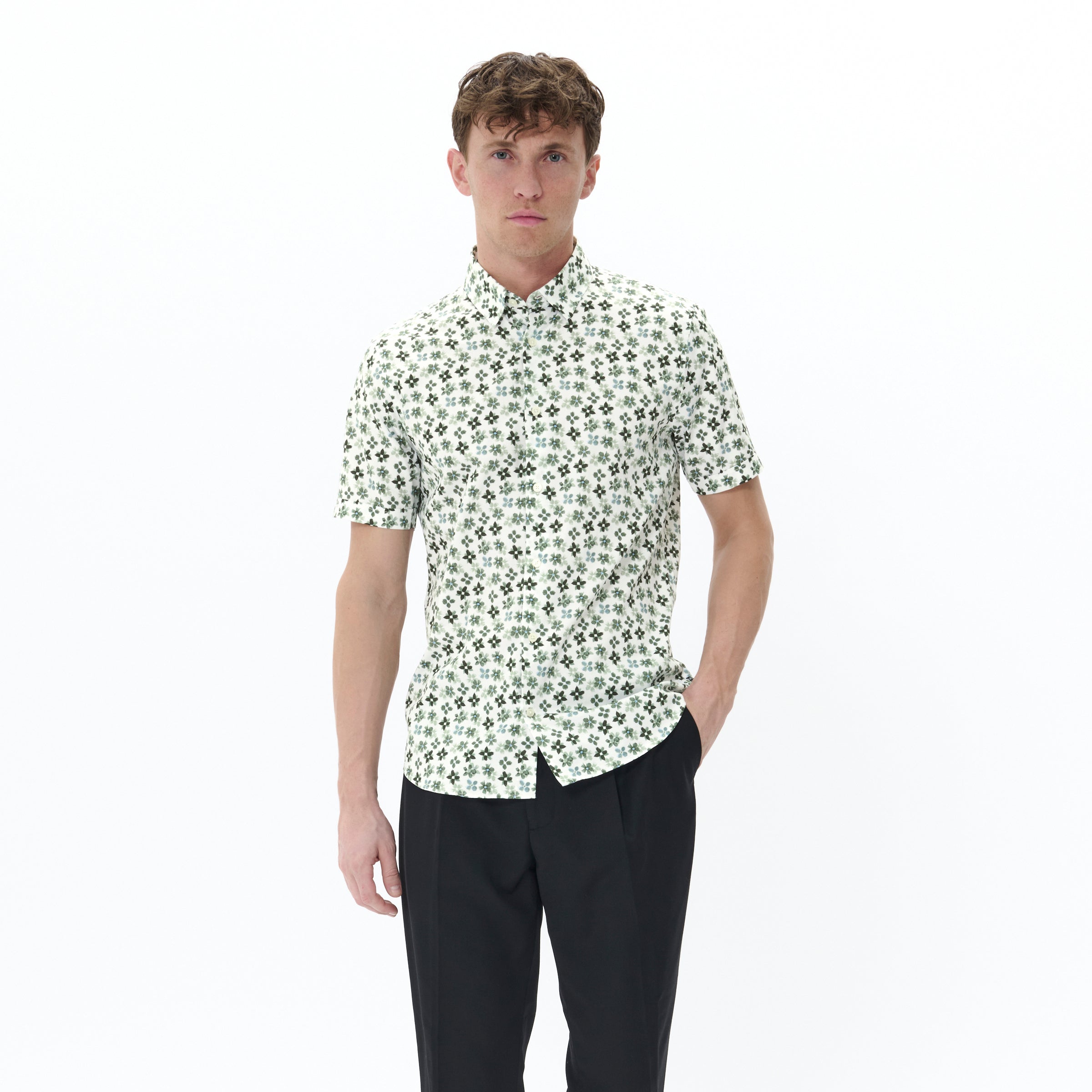 Matinique Floral Print Shirt Green