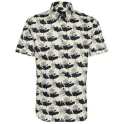 Matinique Floral Print Shirt Cream/Navy