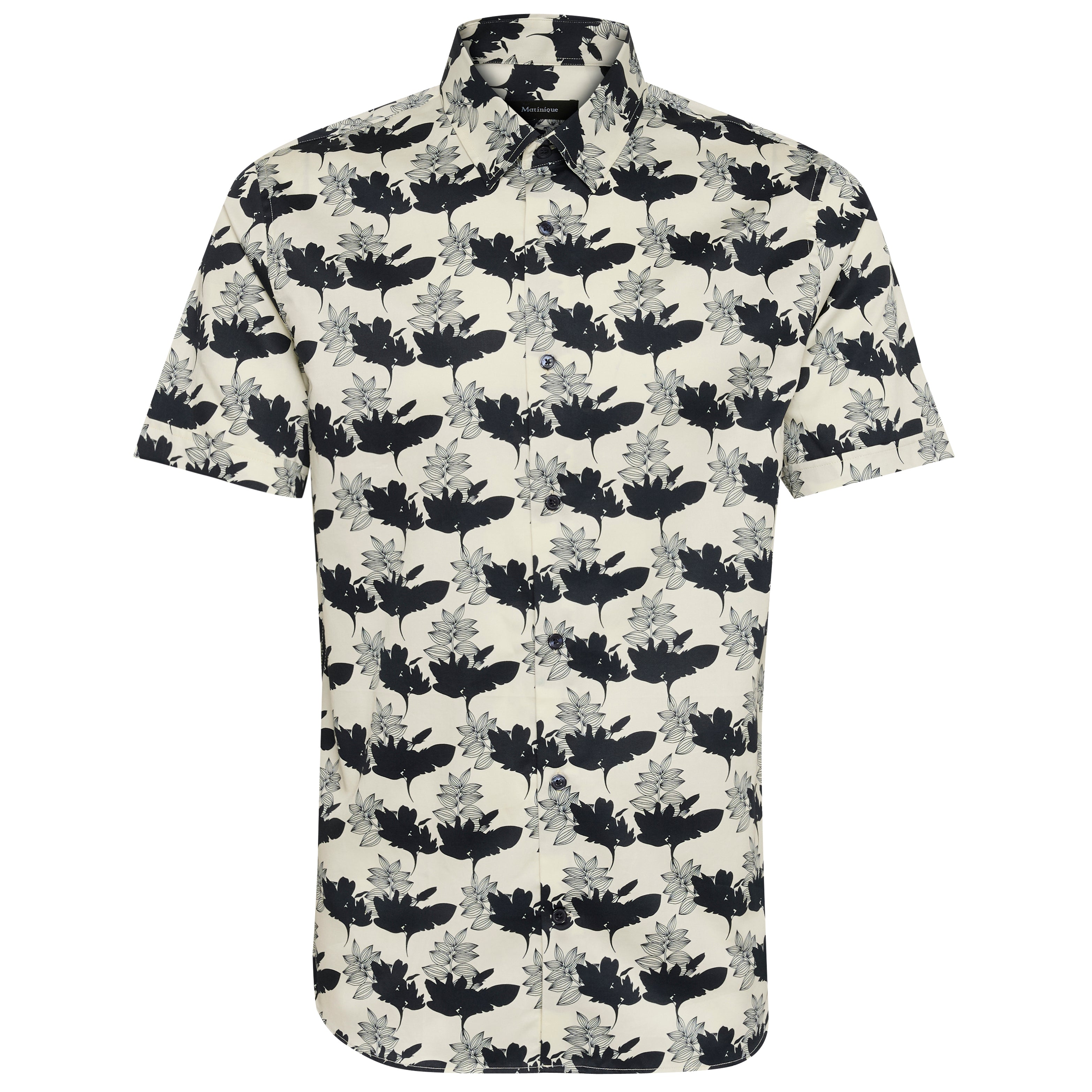 Matinique Floral Print Shirt Cream/Navy