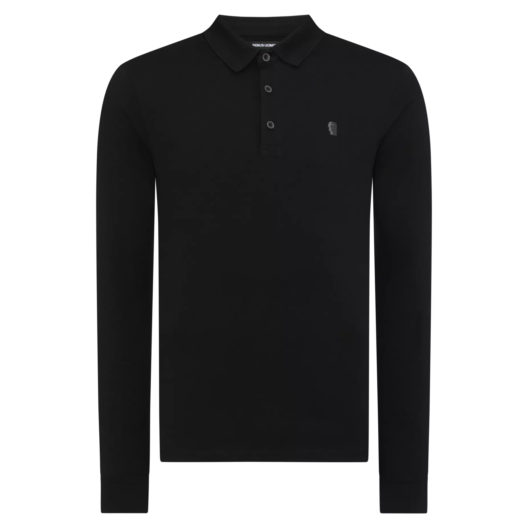 Remus Uomo Long Sleeve Polo Shirt Black