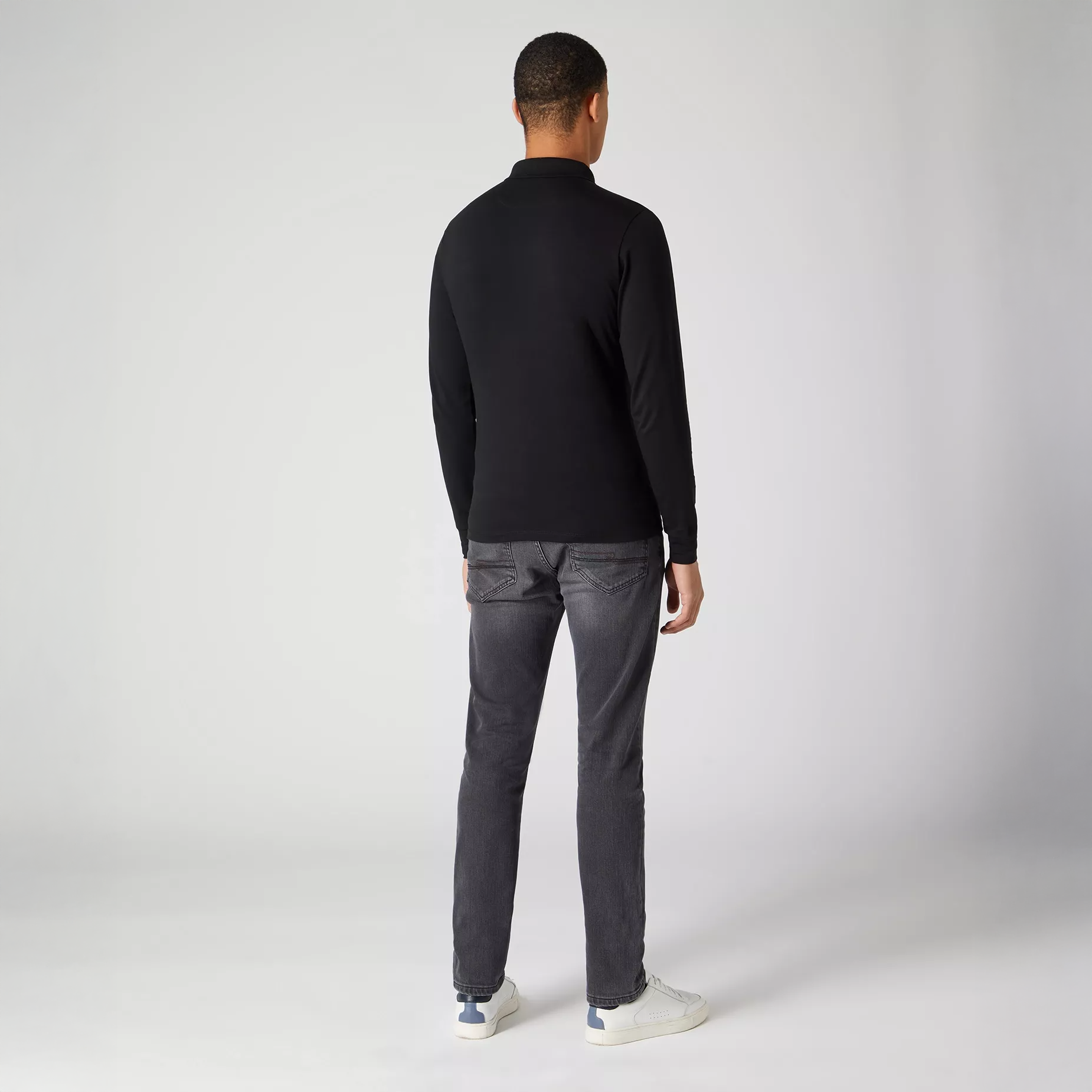 Remus Uomo Long Sleeve Polo Shirt Black