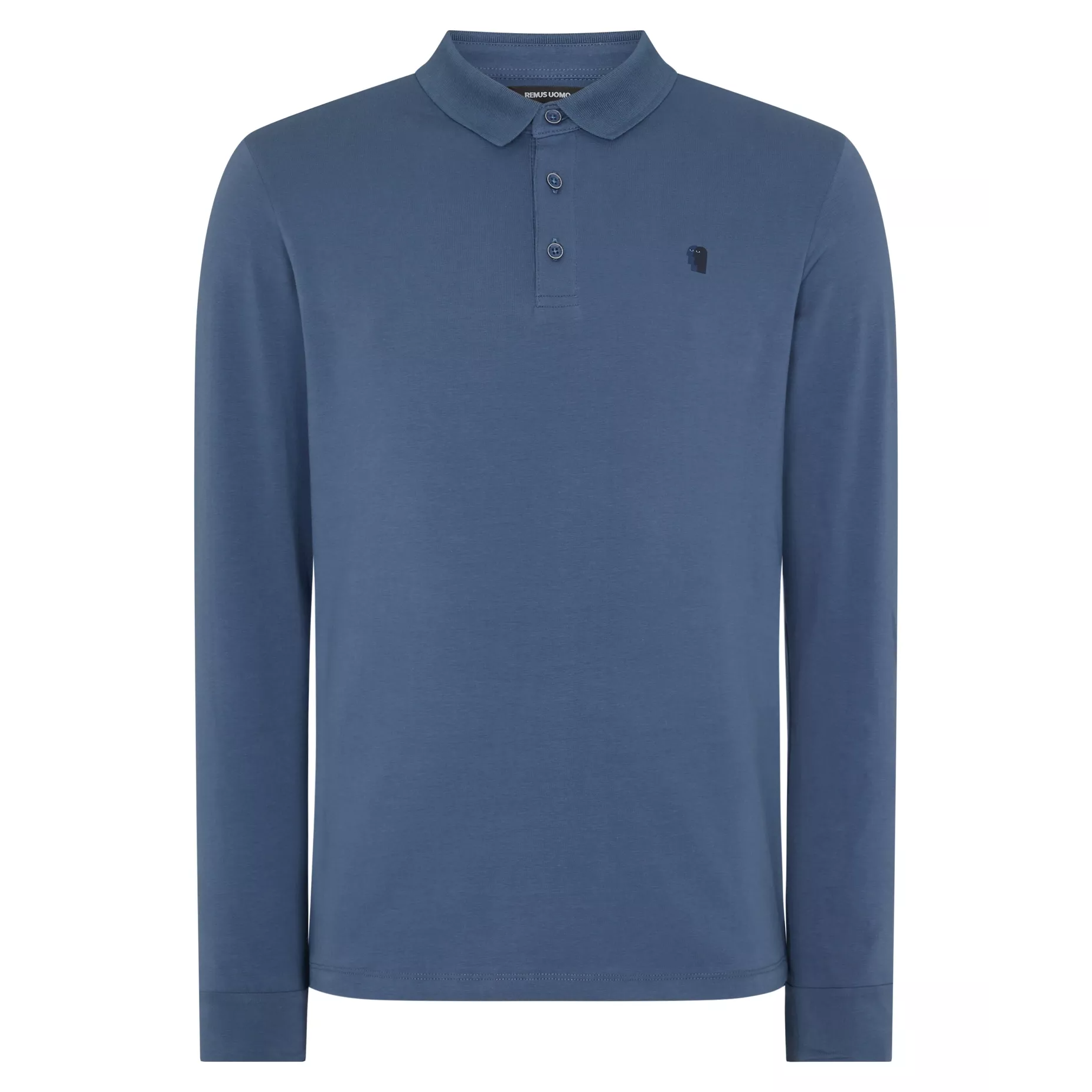 Remus Uomo Long Sleeve Polo Shirt Blue