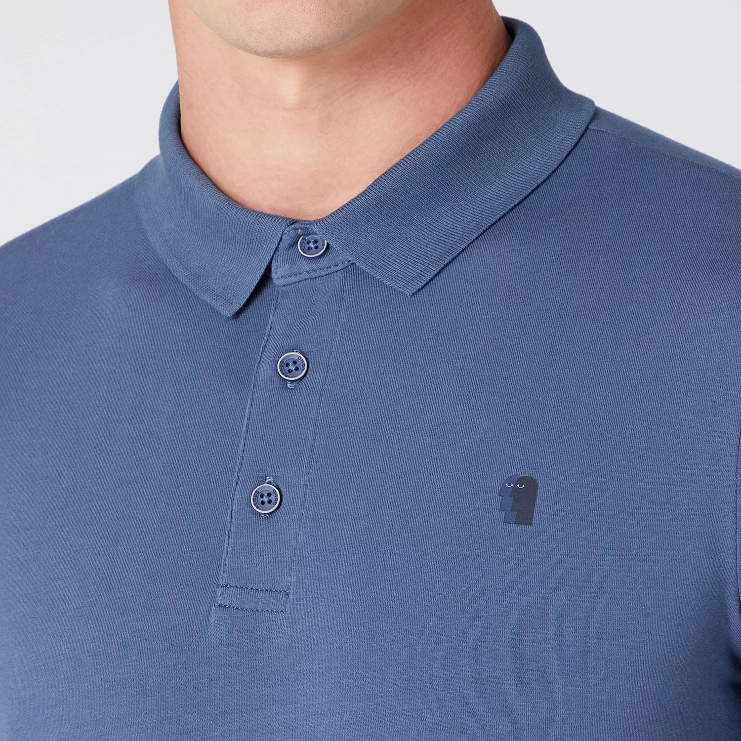 Remus Uomo Long Sleeve Polo Shirt Blue