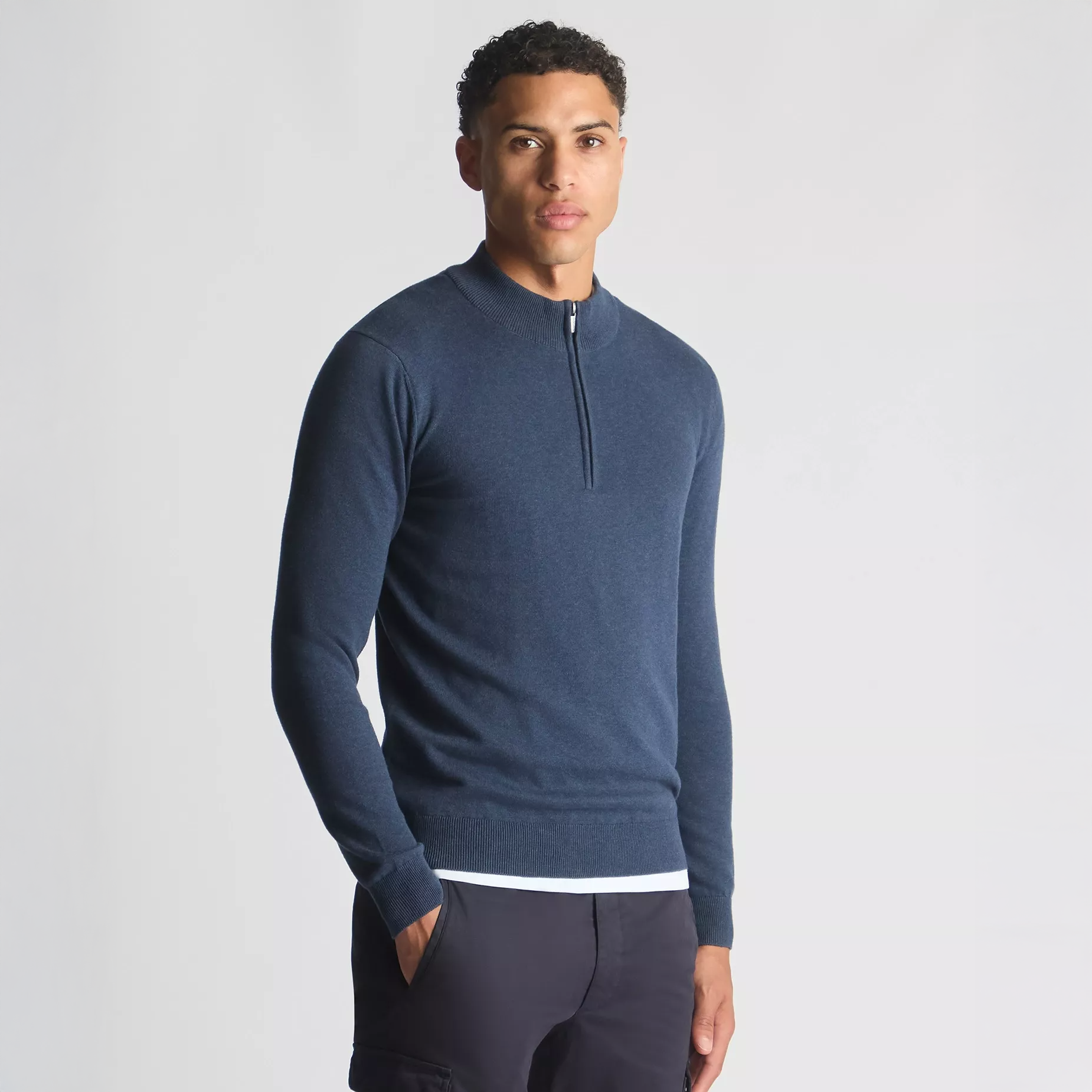 Remus Uomo Quarter Zip Blue