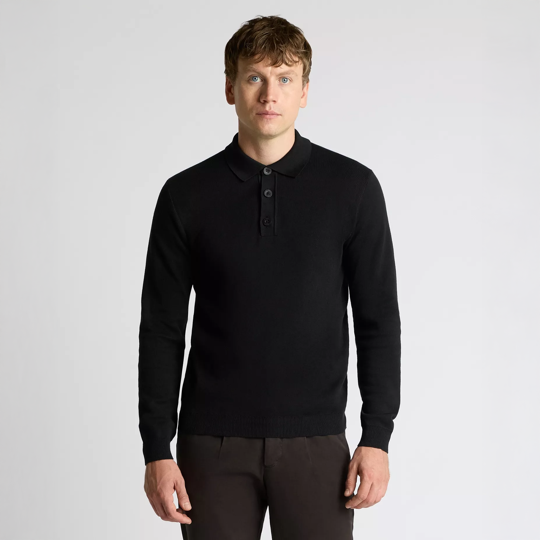 Remus Uomo Knitted Polo Shirt Black