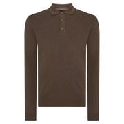 Remus Uomo Knitted Polo Shirt Brown