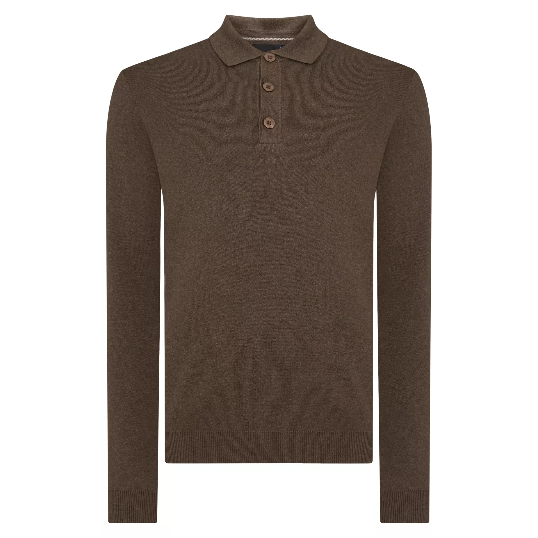 Remus Uomo Knitted Polo Shirt Brown