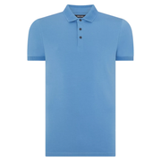 Remus Uomo Ribbed Collar Polo Shirt Sky