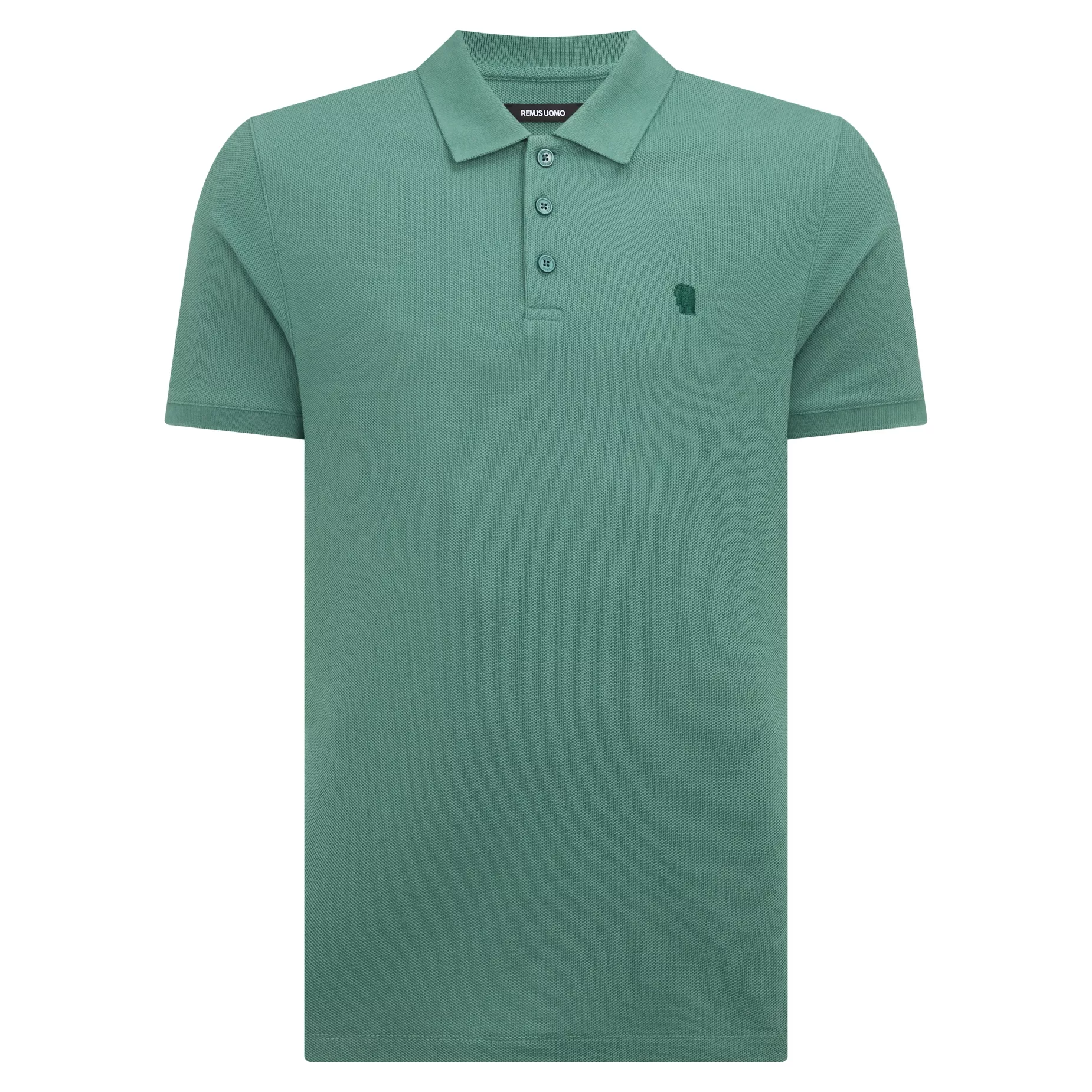 Remus Uomo Cotton Pique Polo Shirt Green