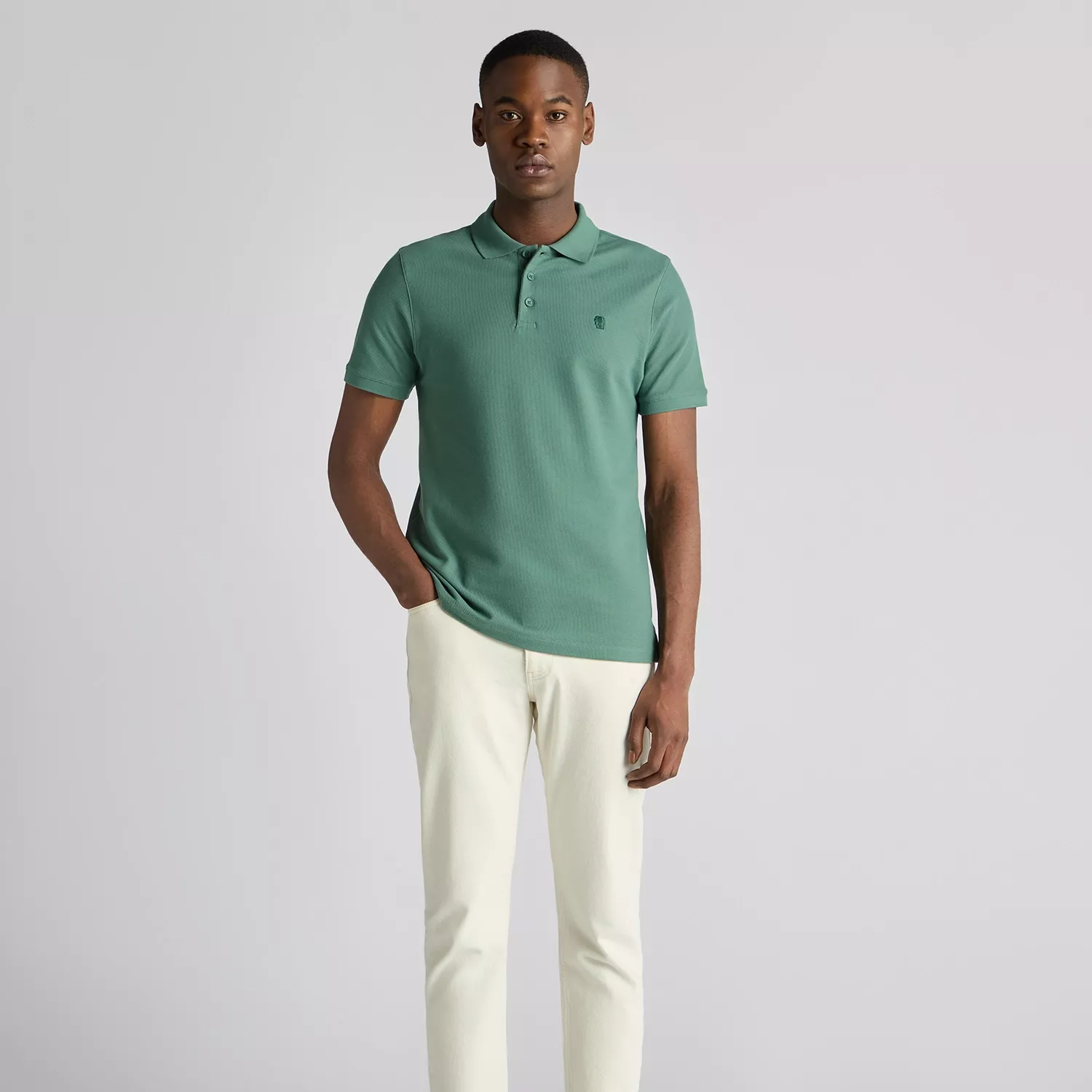 Remus Uomo Cotton Pique Polo Shirt Green