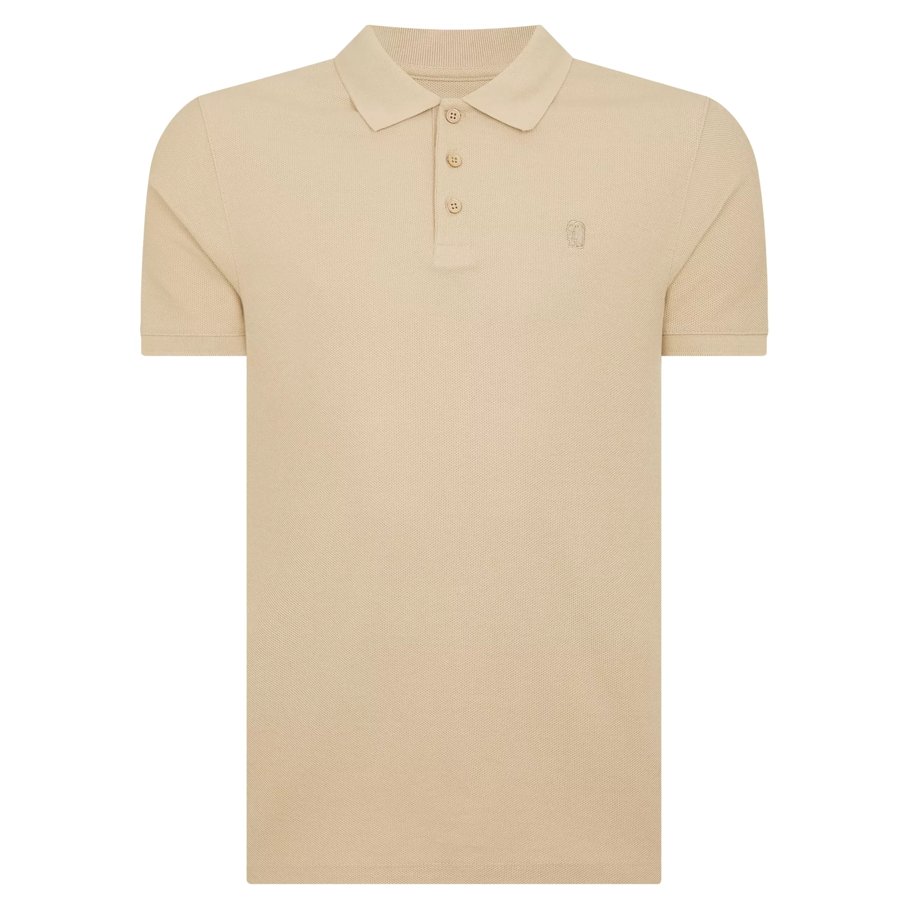 Remus Uomo Cotton Pique Polo Shirt Beige