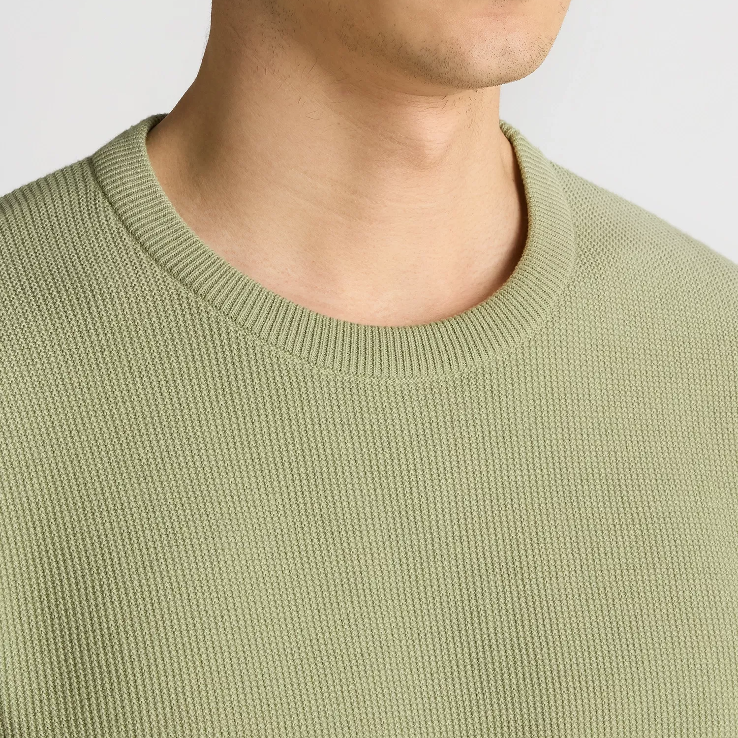 Remus Uomo Waffle Knit T-Shirt Sage