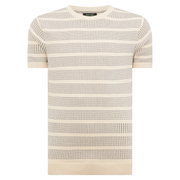 Remus Uomo Jacquard Knit T-Shirt Beige
