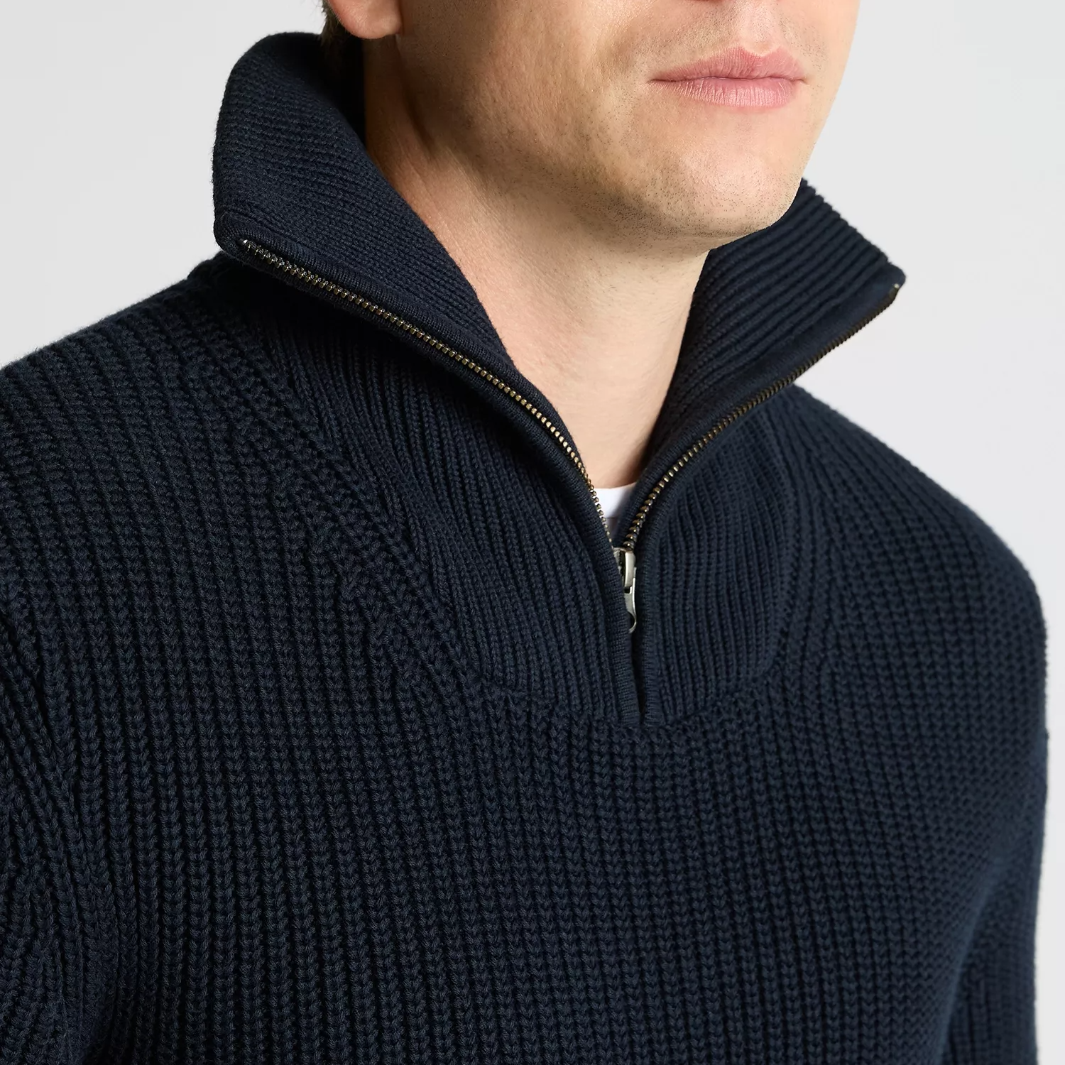 Remus Uomo Zip Neck Sweater Navy