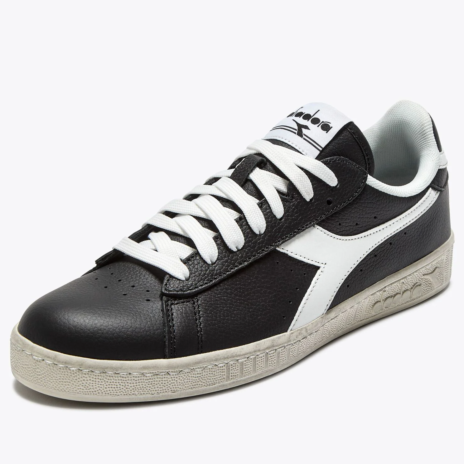 Diadora Game Low Leather Trainers Black/White