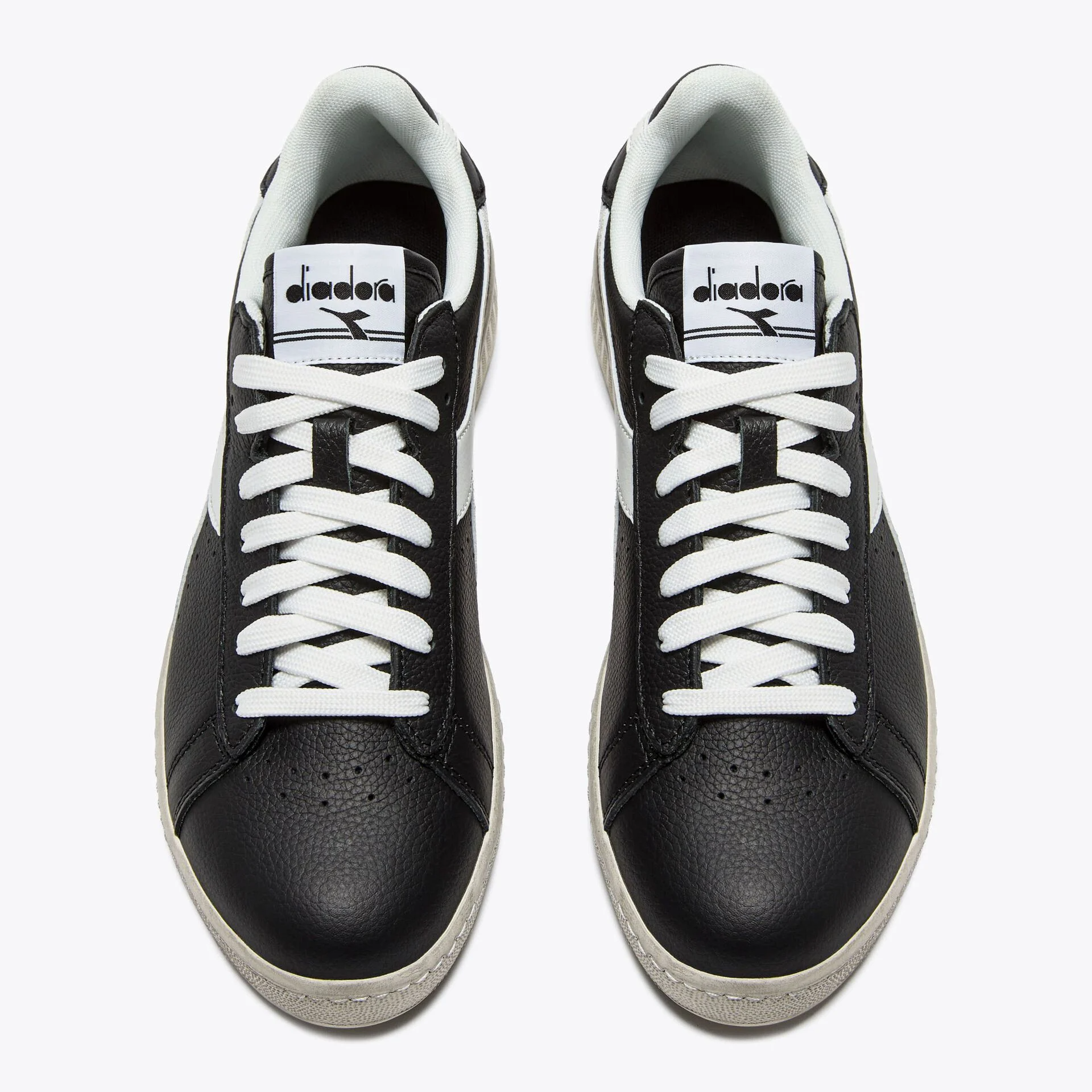 Diadora Game Low Leather Trainers Black/White