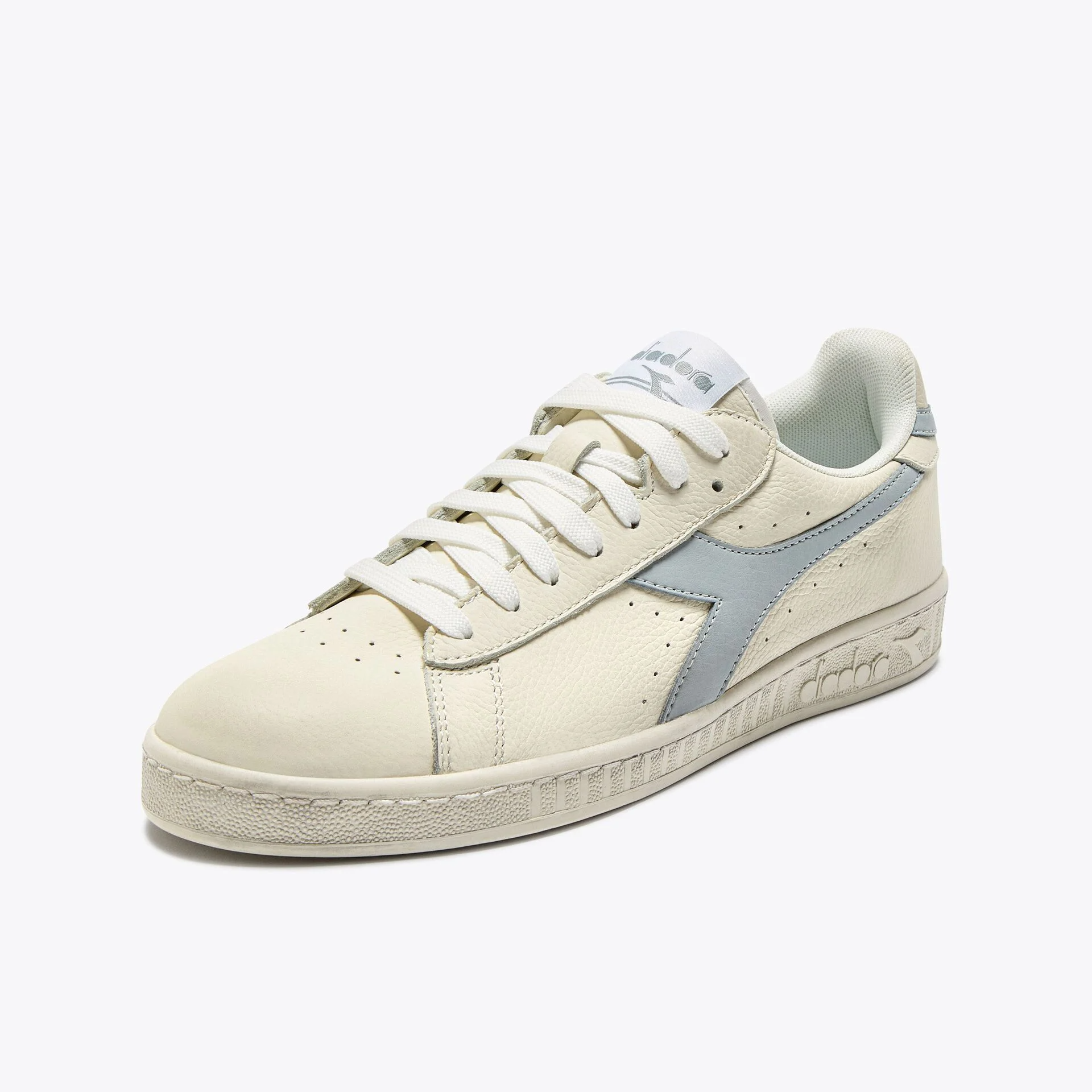 Diadora Game Low Leather Trainers White/Grey