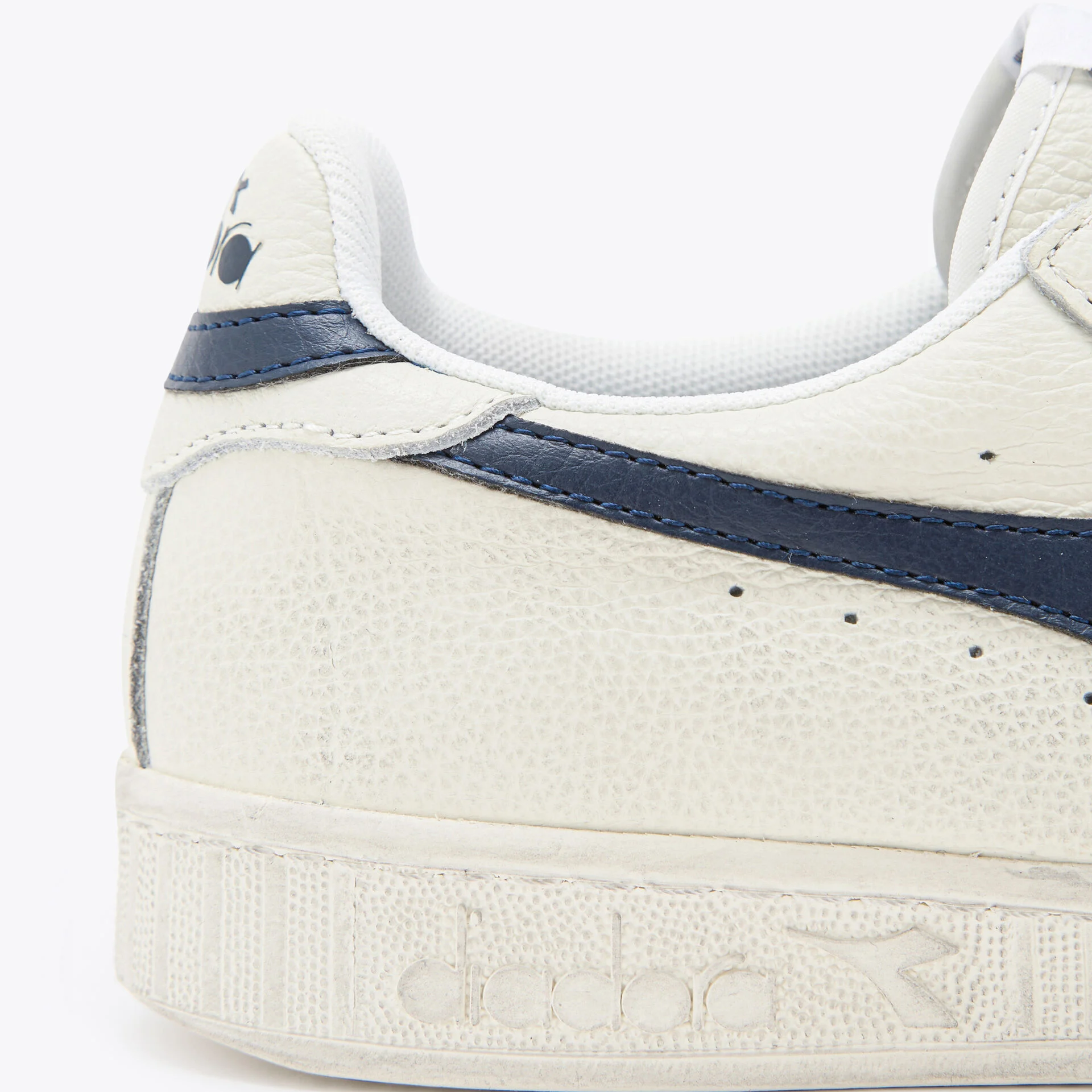 Diadora Game Low Leather Trainers White/Blue