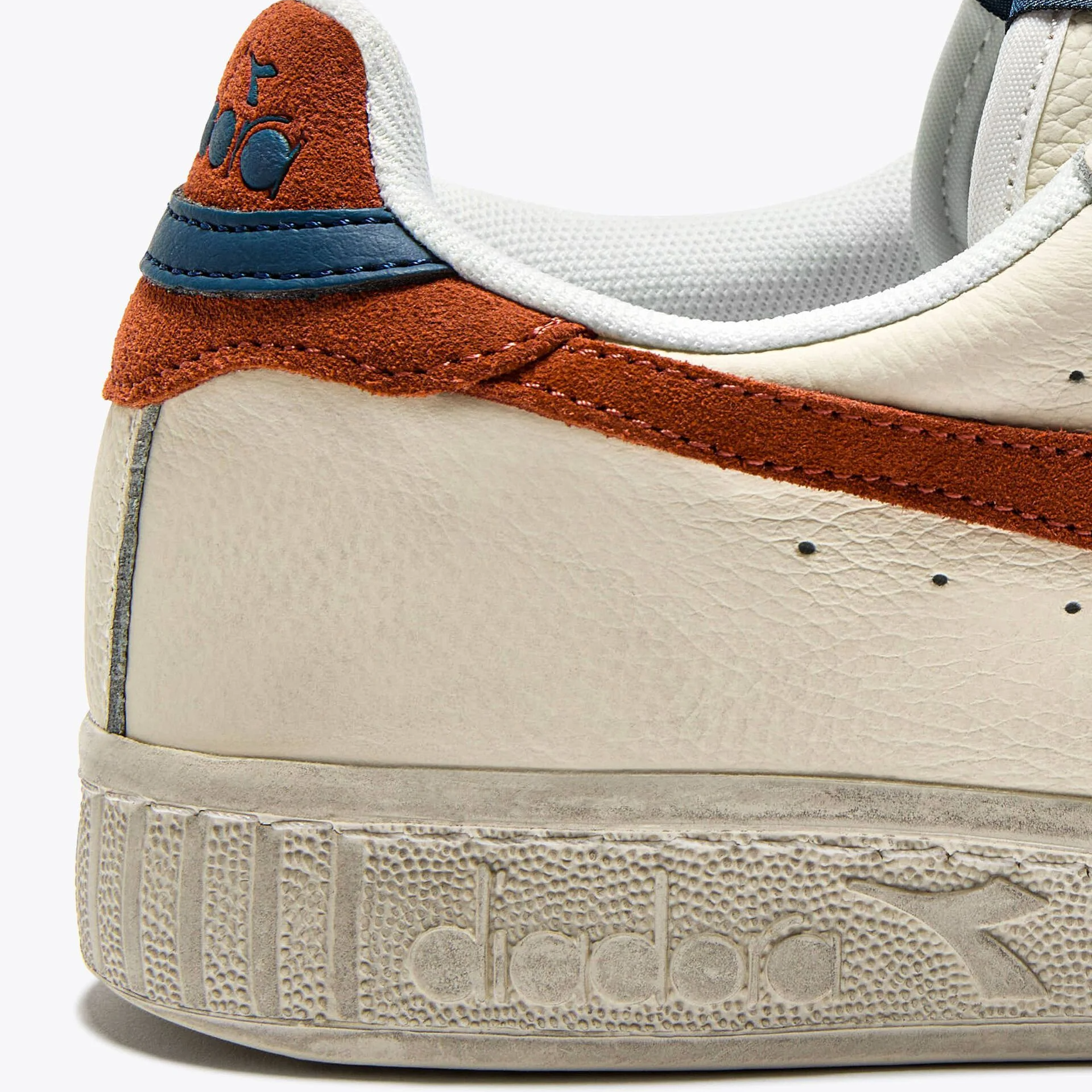 Diadora Game Low Suede Trainers White/Rust