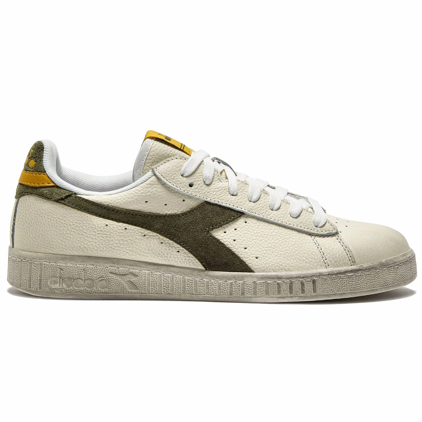 Diadora Game Low Suede Trainers White/Green