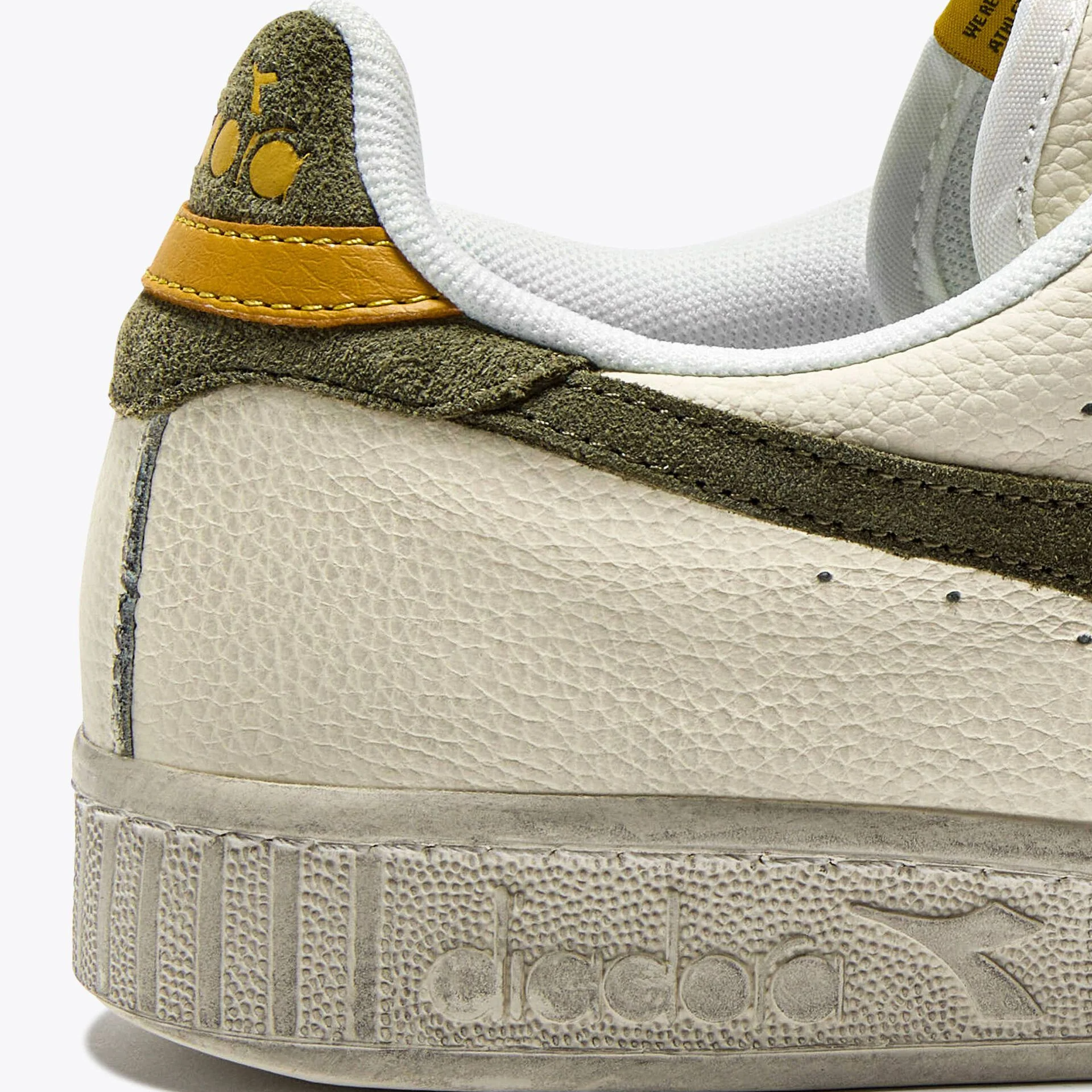 Diadora Game Low Suede Trainers White/Green