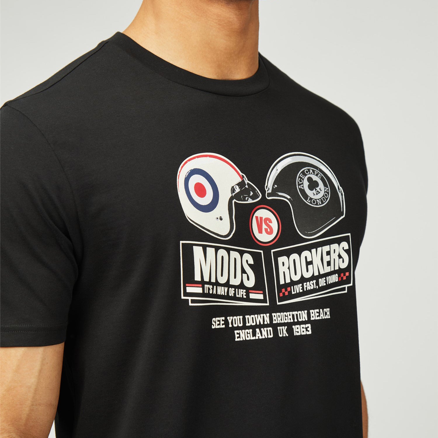 Ben Sherman Mods vs Rockers T-Shirt Black