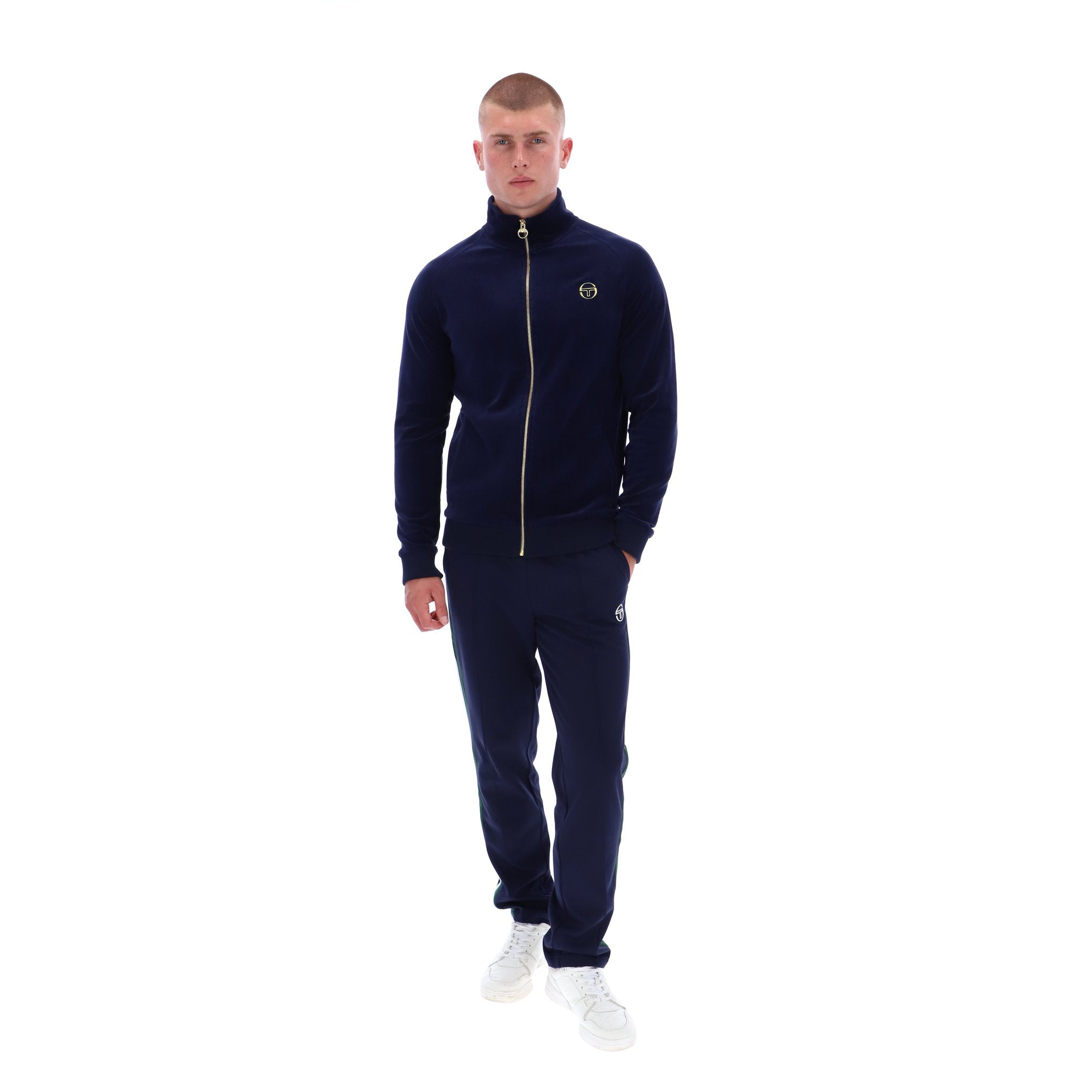 Sergio Tacchini Court Velour Track Top Navy