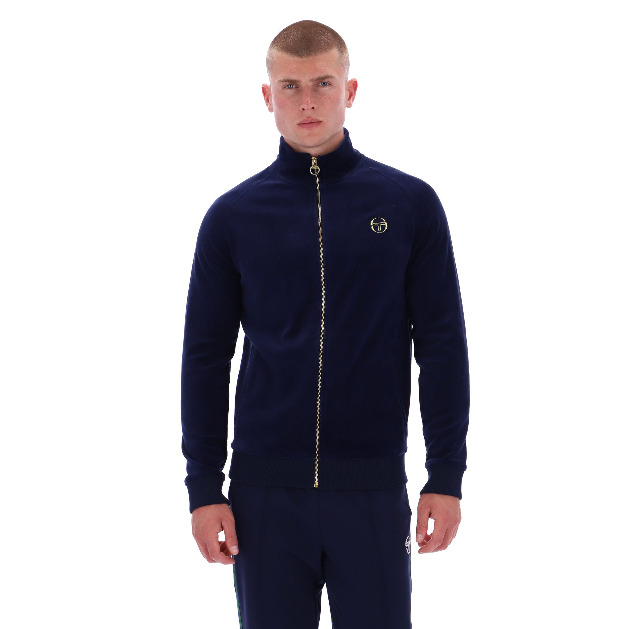 Sergio Tacchini Court Velour Track Top Navy