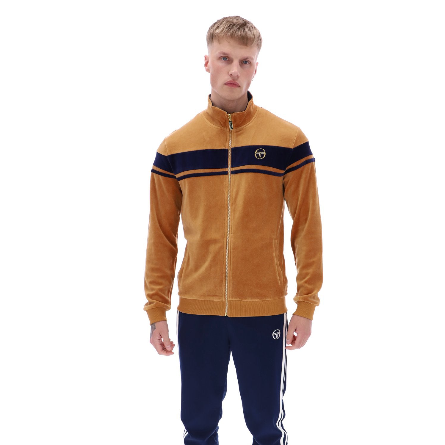 Sergio Tacchini Damarindo Velour Track Top Almond
