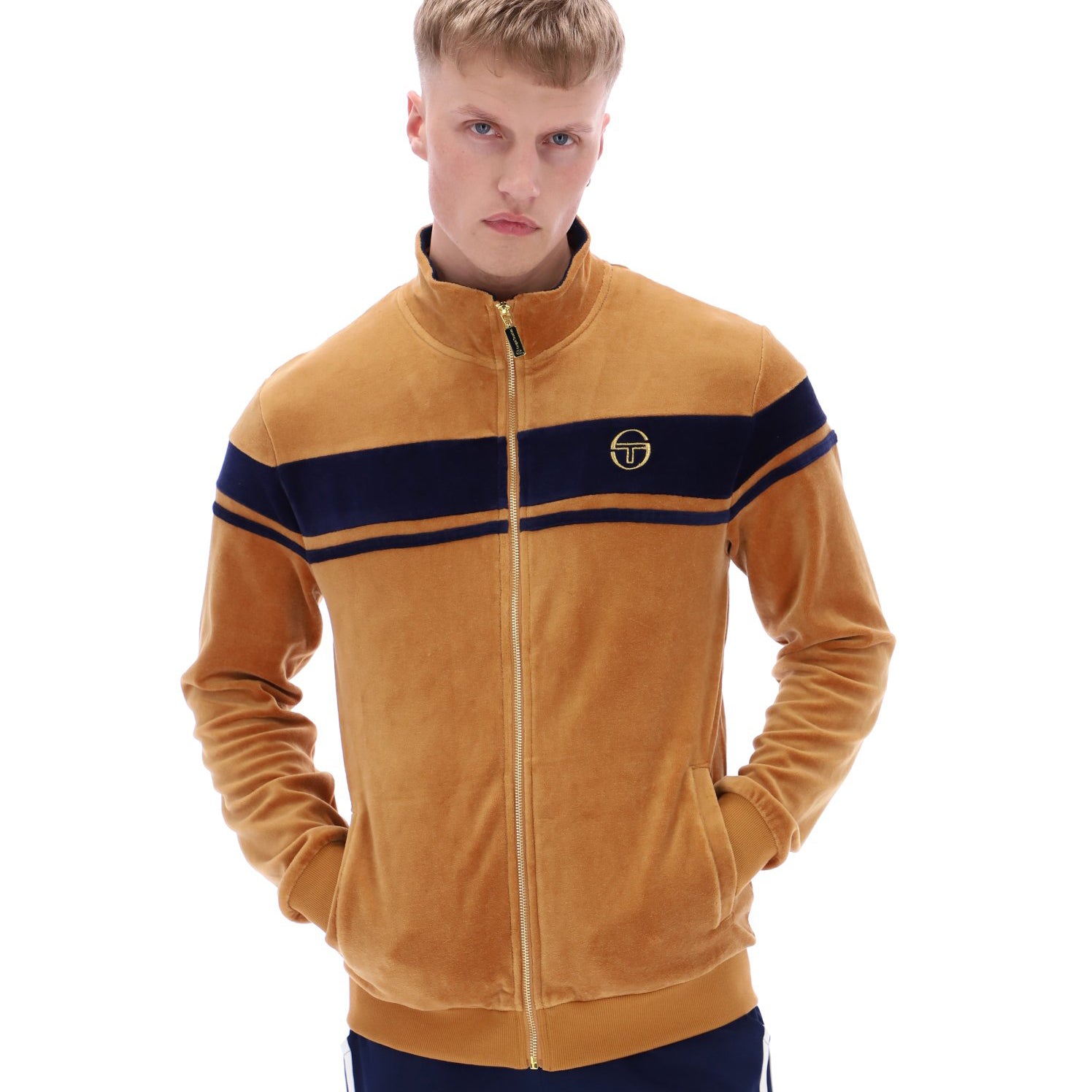 Sergio Tacchini Damarindo Velour Track Top Almond