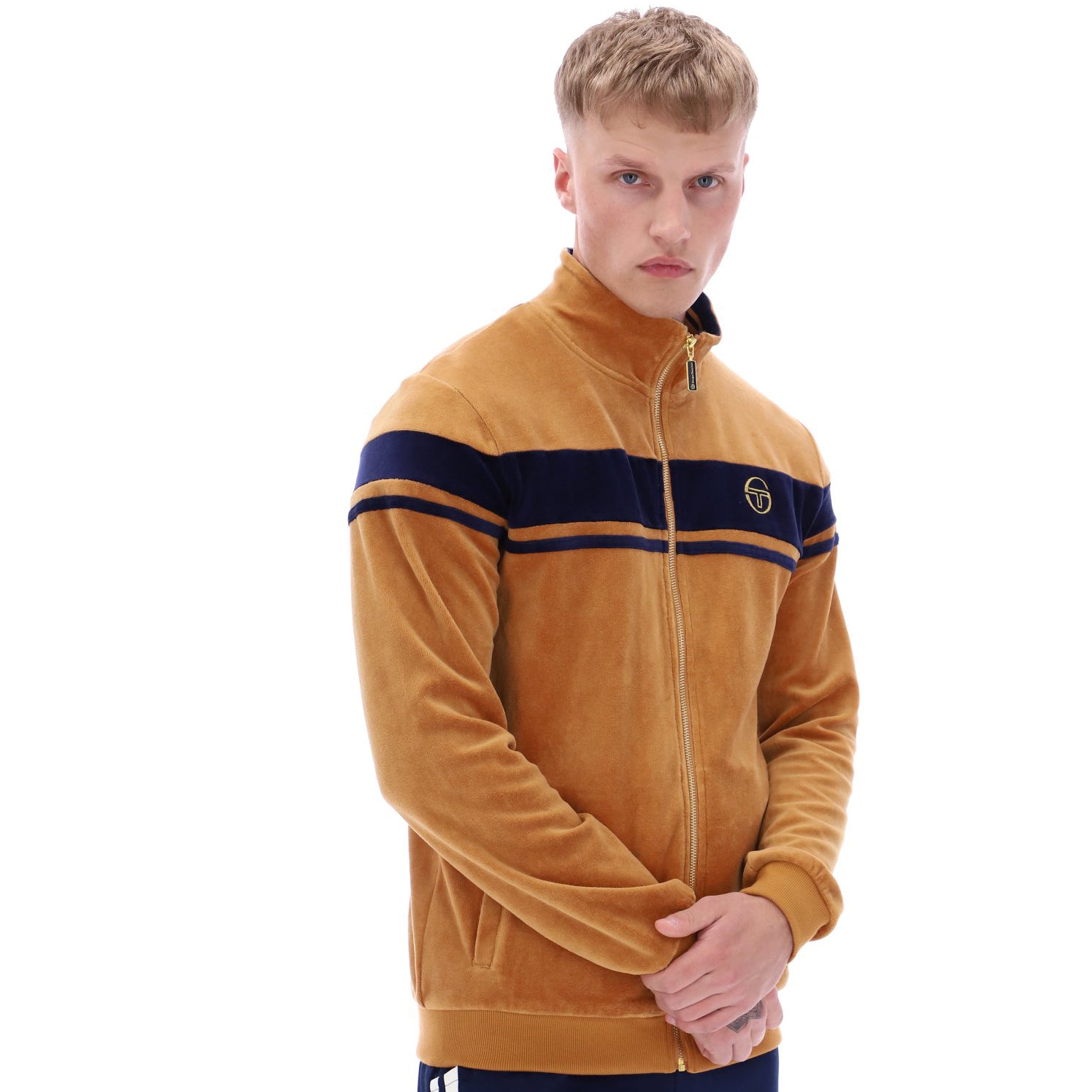 Sergio Tacchini Damarindo Velour Track Top Almond